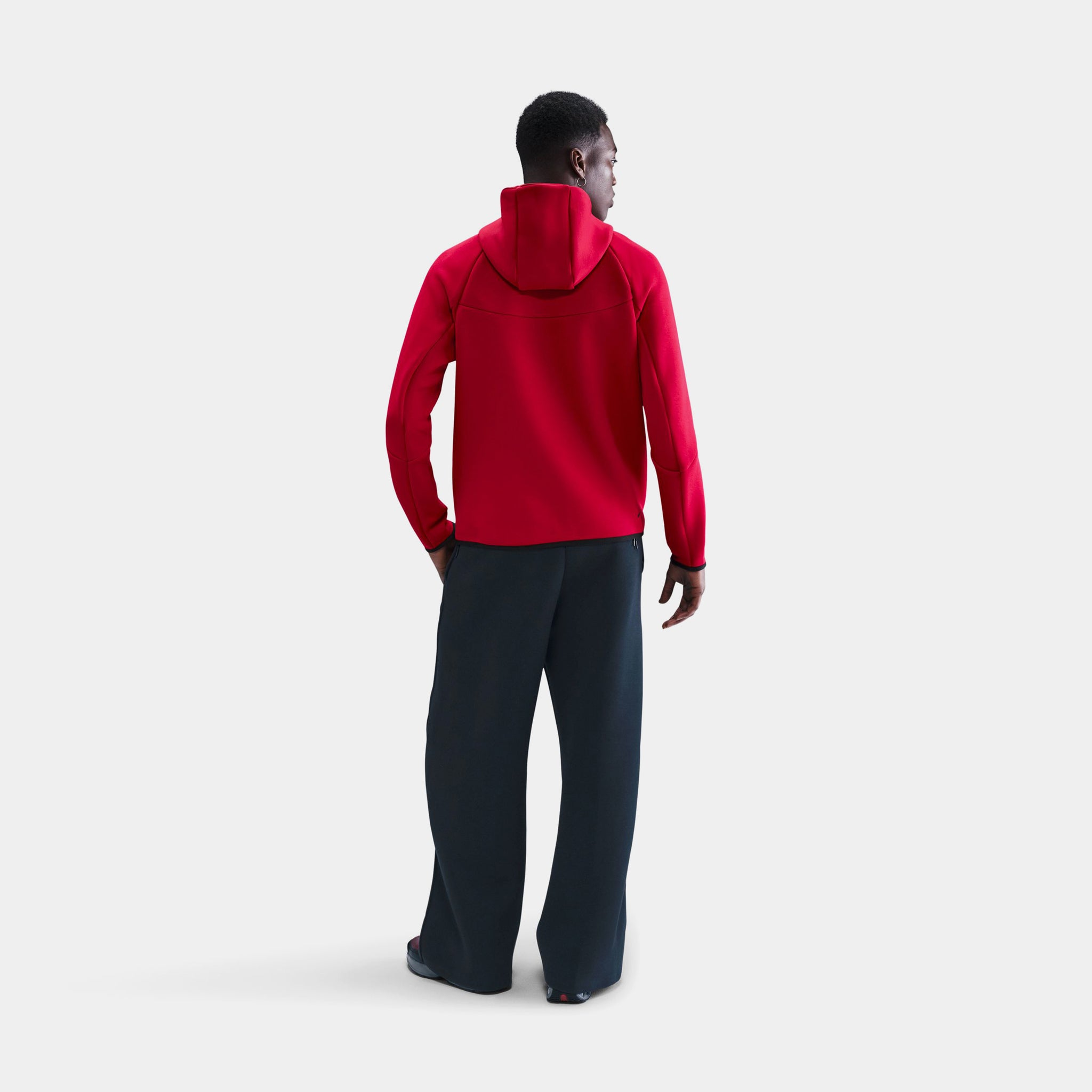 Nike Tech Fleece Windrunner Full Zip Mens Jacket Gym Red Black Nike Tech Fleece Windrunner Full Zip Mens Jacket Gym Red Black