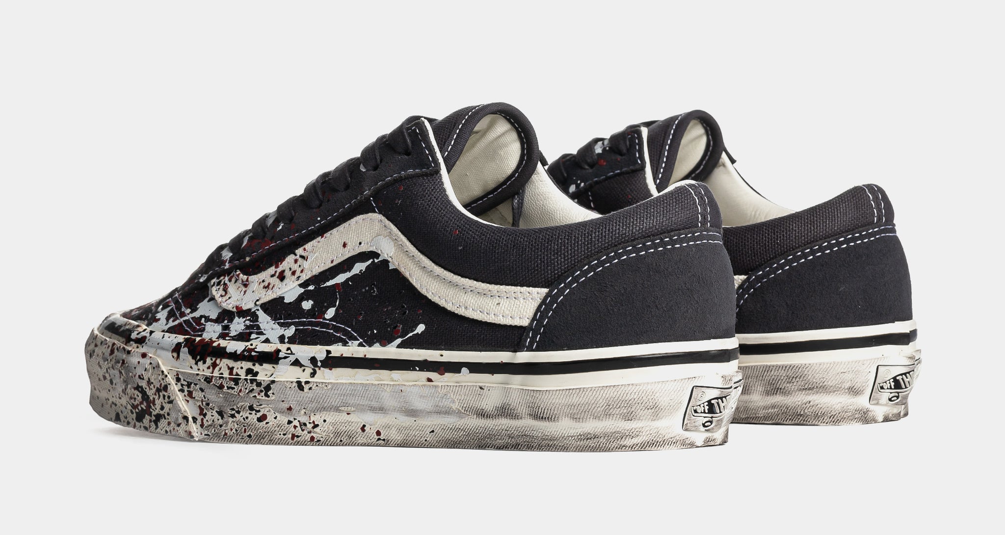 Vans Premium Old Skool 36 Paint Splatter Mens Skate Shoes Charcoal