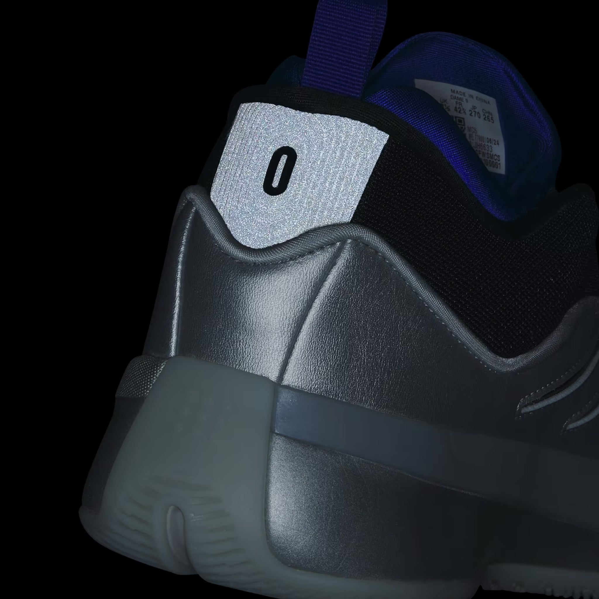 adidas Dame 9 Mens Basketball Shoes Silver Metallic Core Black