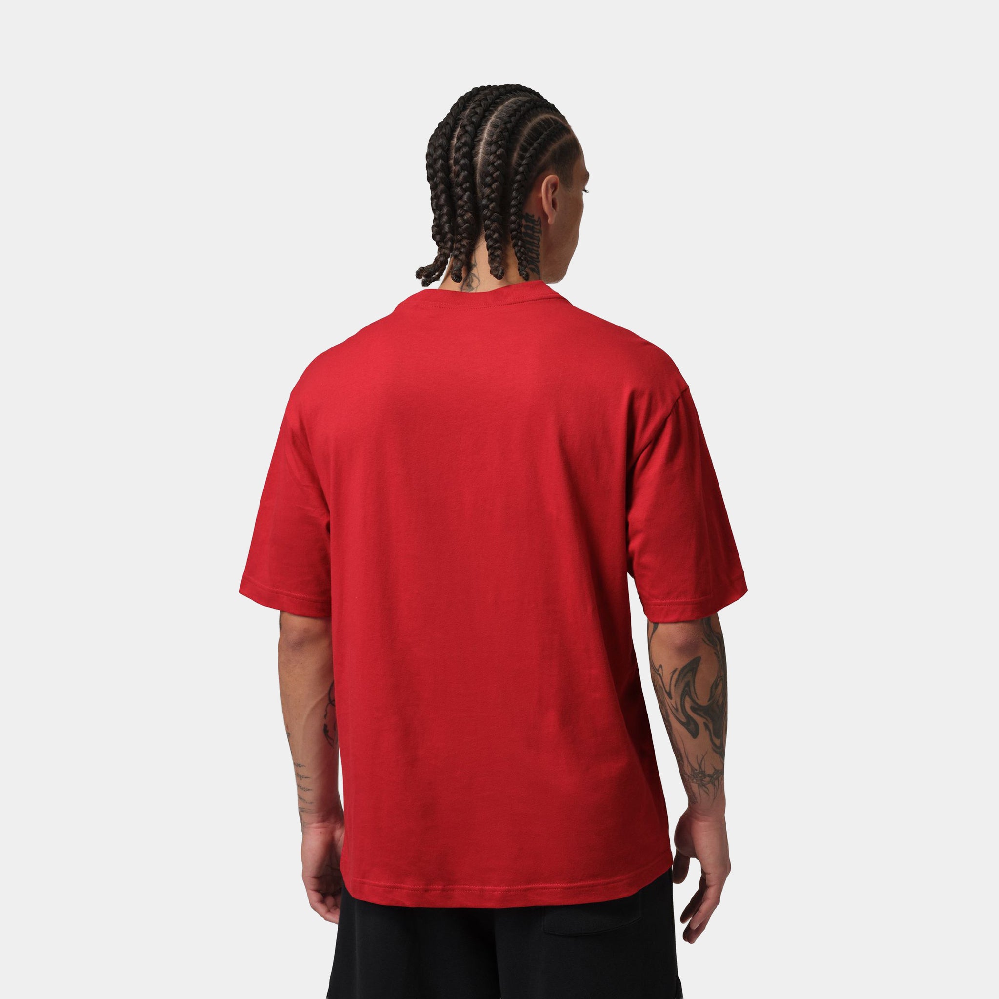 Jordan Embroidered Jumpman Mens Short Sleeve Shirt Gym Red Black