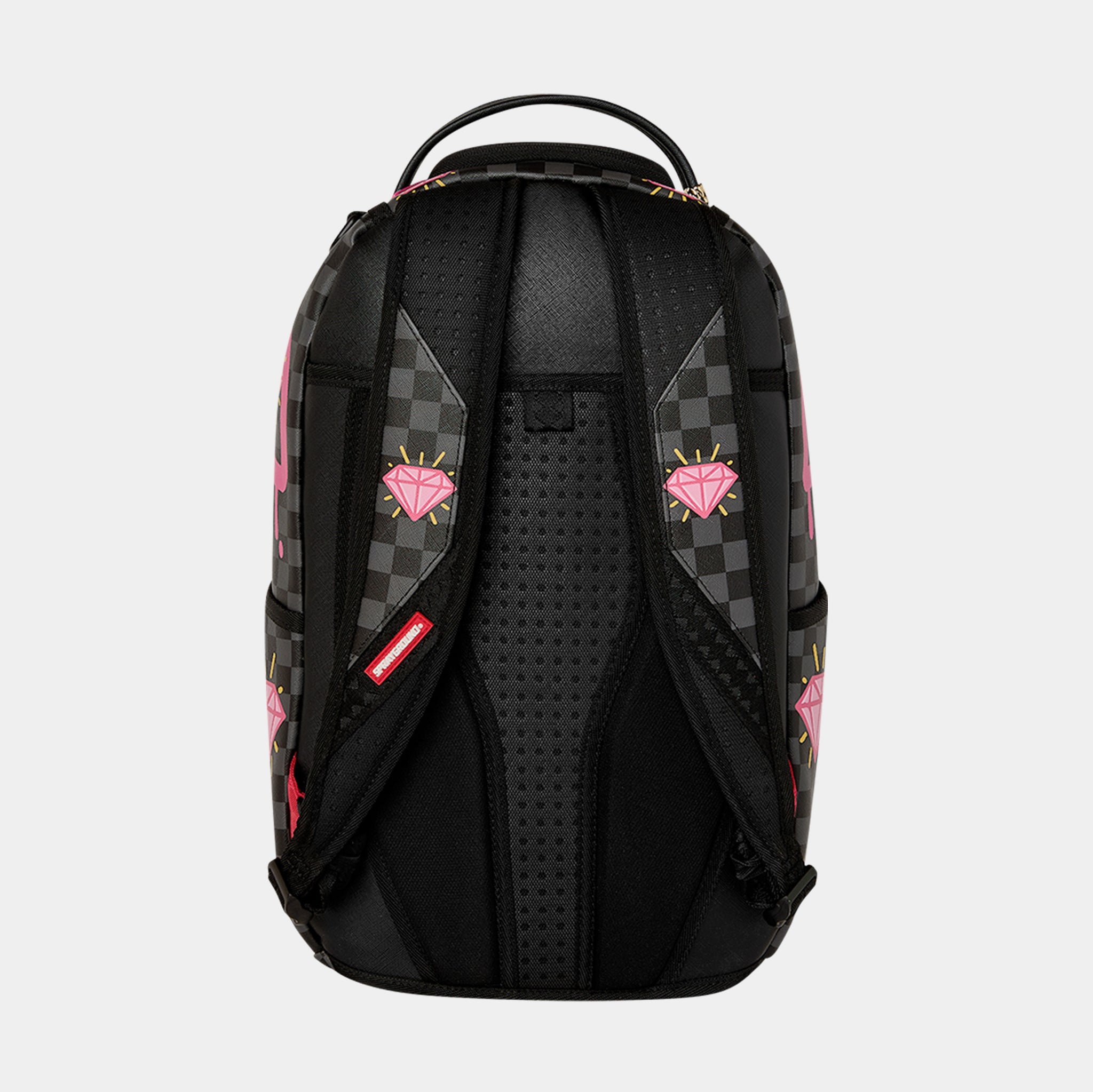 Sprayground Pink Panther Drippy Diamonds Mens Backpack Grey Pink