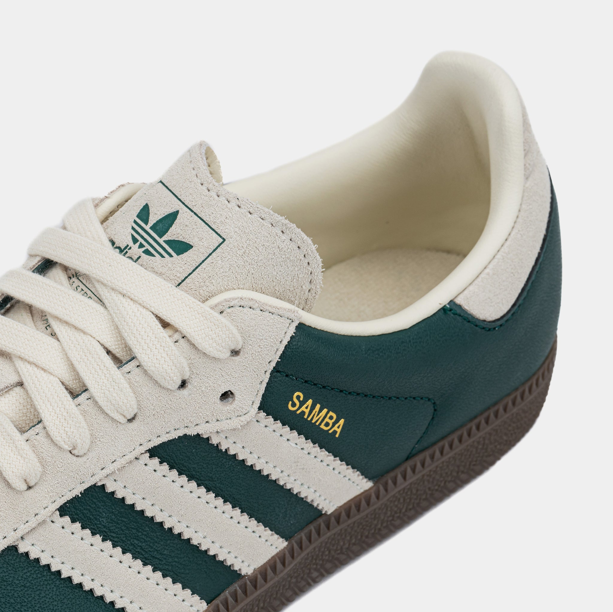 adidas Samba OG Grade School Lifestyle Shoes Dark Green Beige