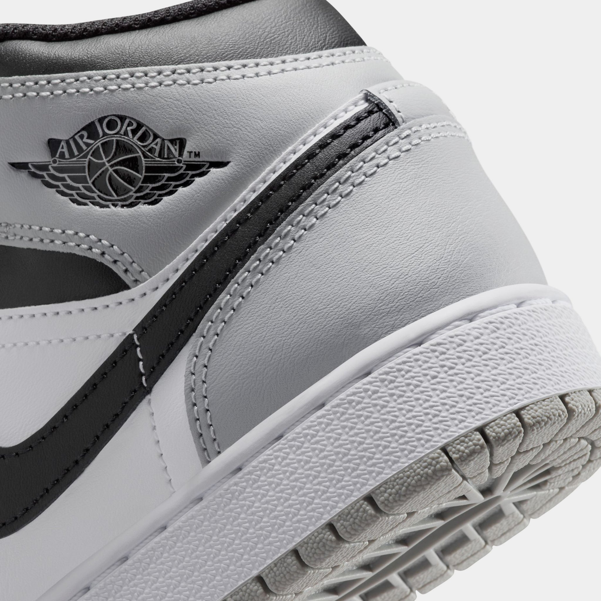 Jordan Air Jordan 1 Mid Grade School Lifestyle Shoes White Black