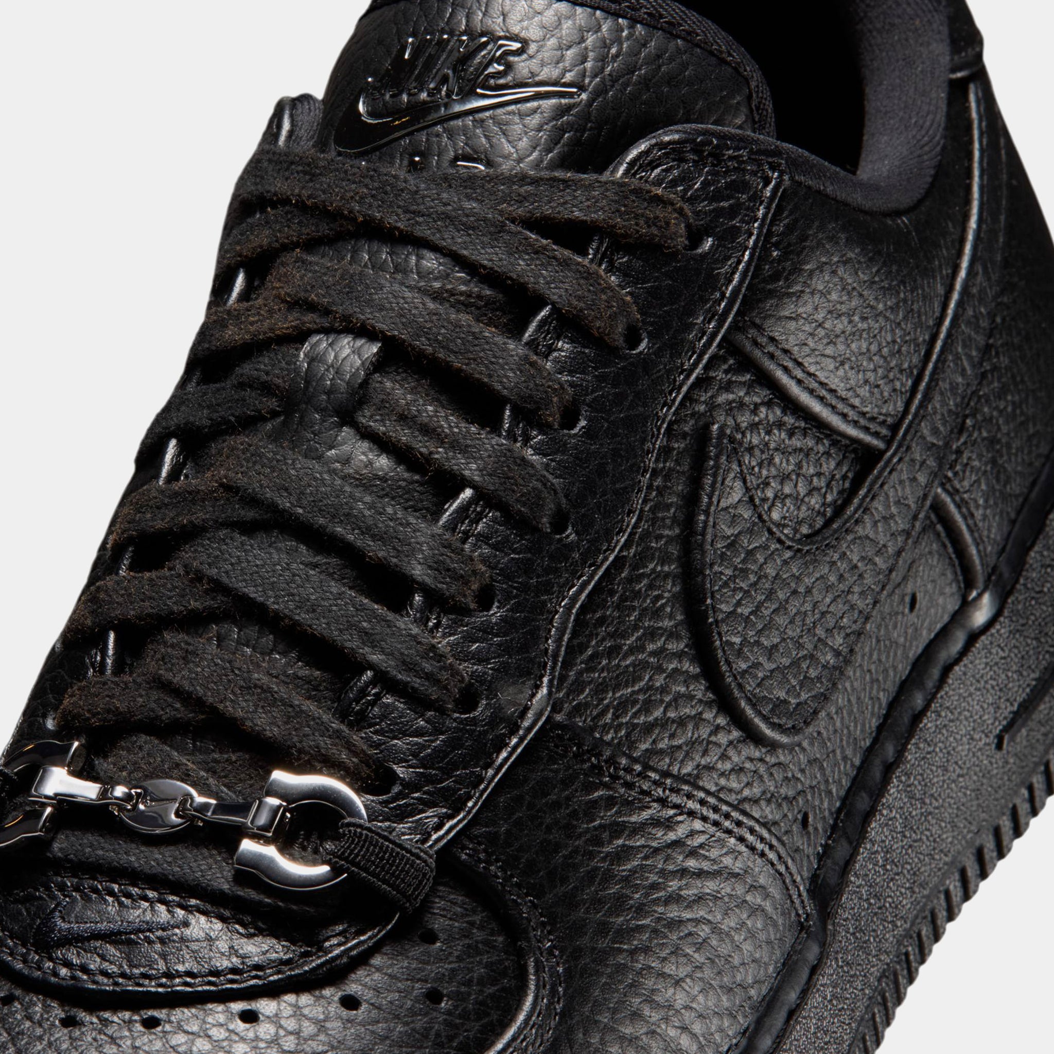 Nike Air Force 1 Low Retro Black Leather Mens Lifestyle Shoes