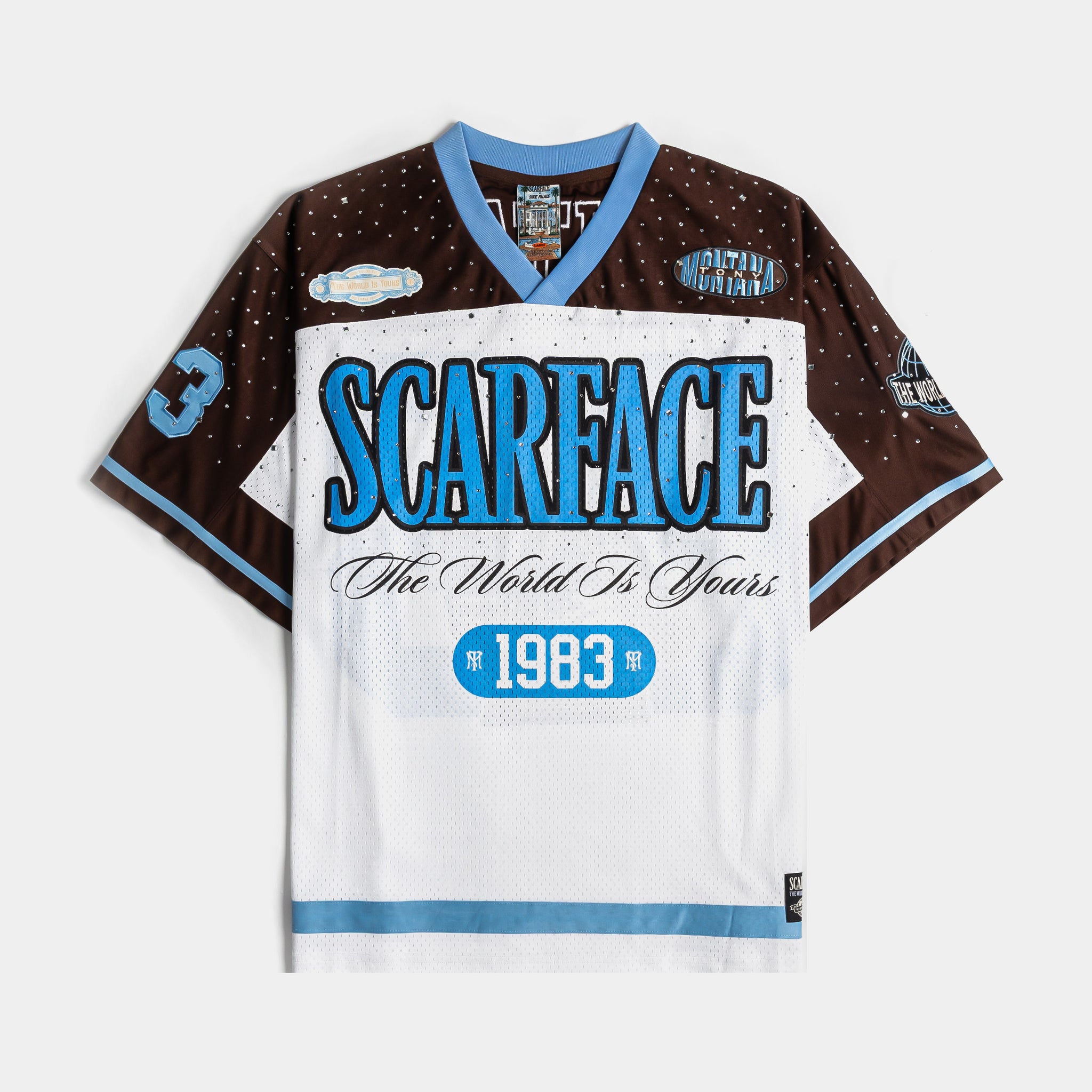 Shoe Palace SP x Scarface Mesh Mens Jersey White Blue SFMJ802