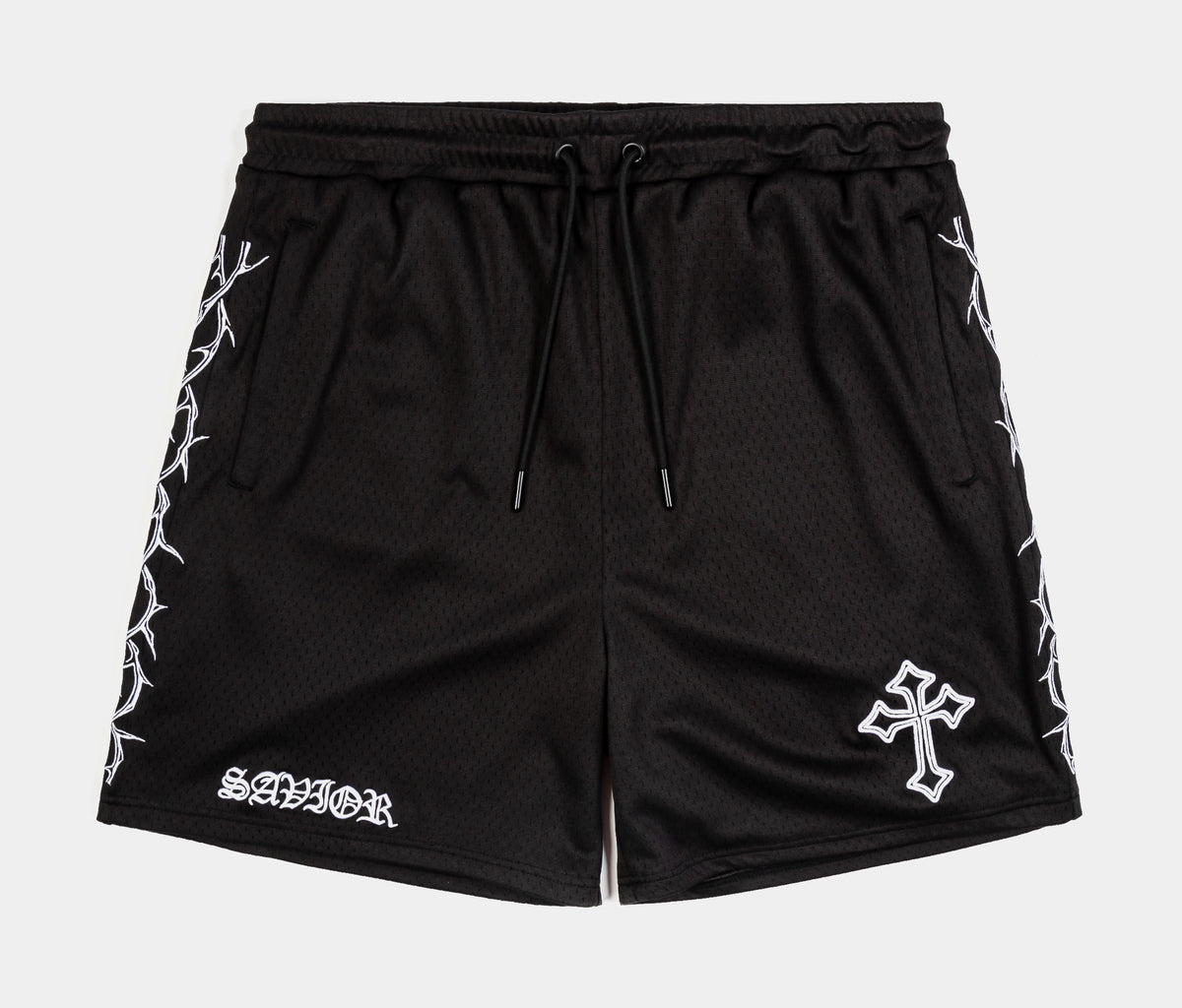Savior Mesh CTHDRL The Savior Mesh Mens Shorts Black White MARMBS202 – Shoe Palace