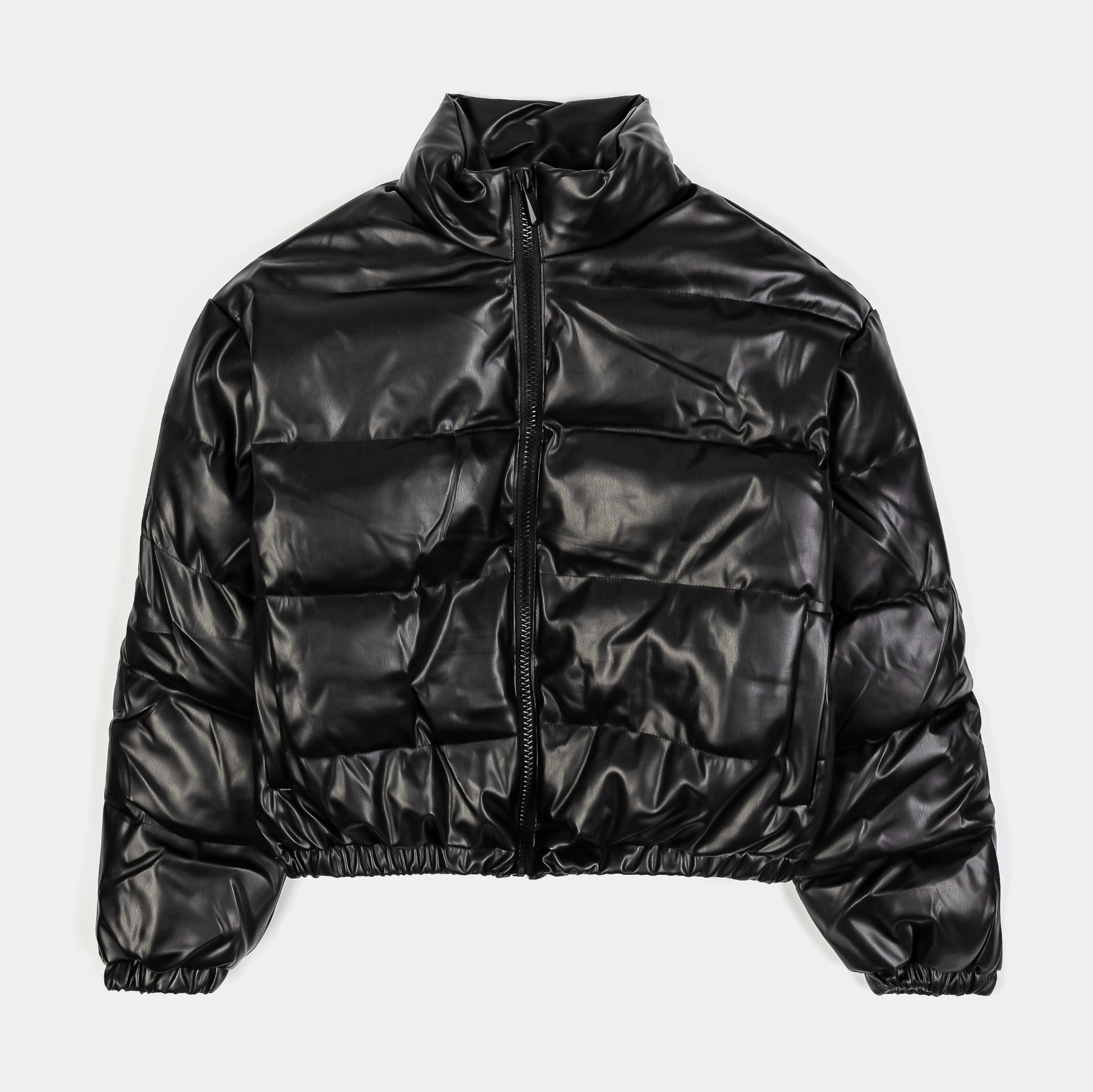 Sacré Leather Puffer Womens Jacket Black SCPJ204 – Shoe Palace