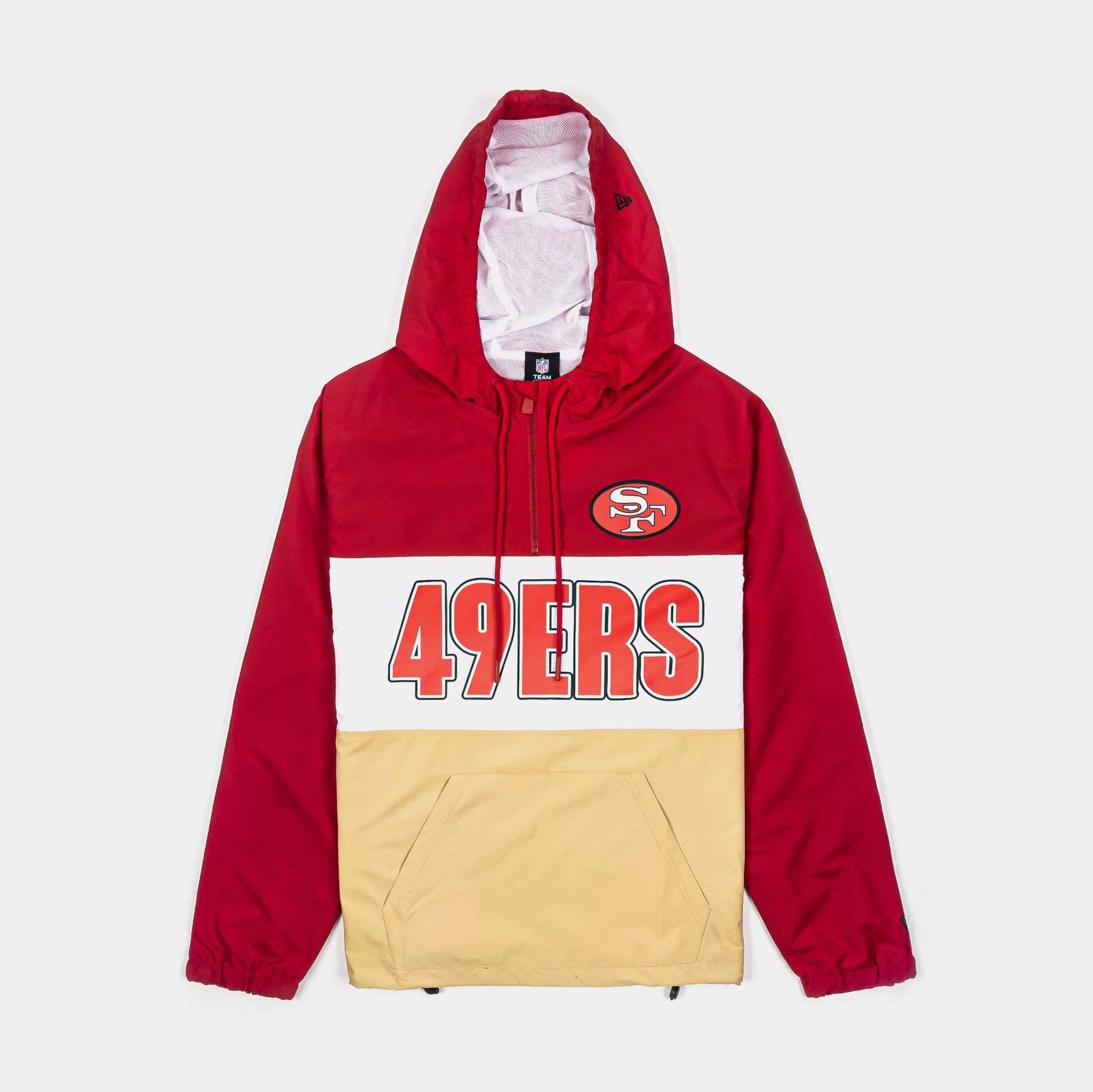 New Era San Francisco 49ers Quarter Zip Mens Jacket Red Gold
