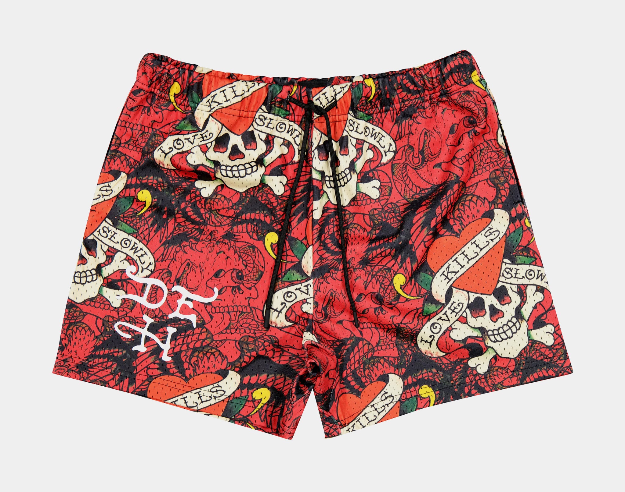 Ed Hardy Skull Mesh Mens Shorts Red Black EHM8004-8 – Shoe Palace