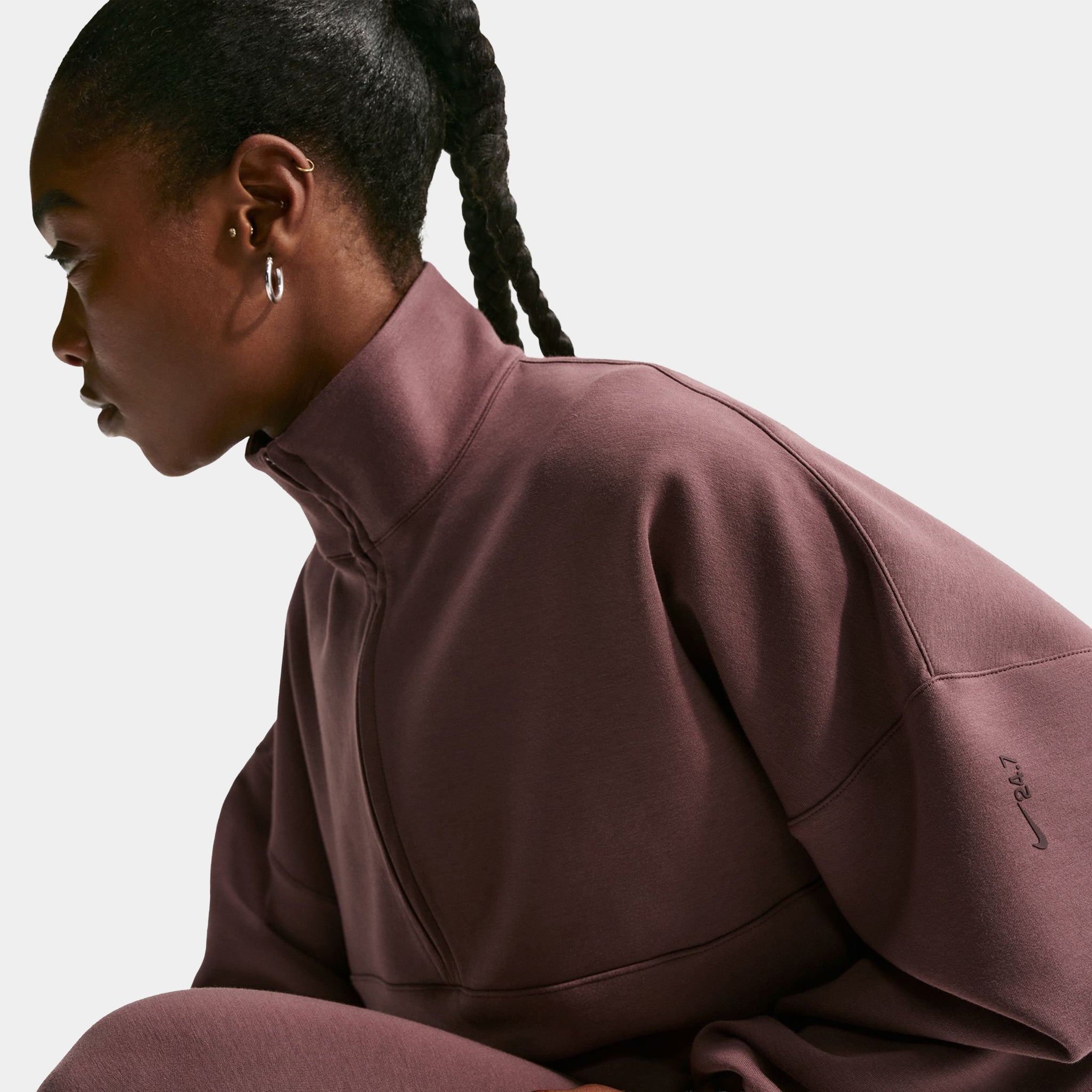 Nike 24.7 Impossibly Soft Dri Fit Oversized Half Zip Womens