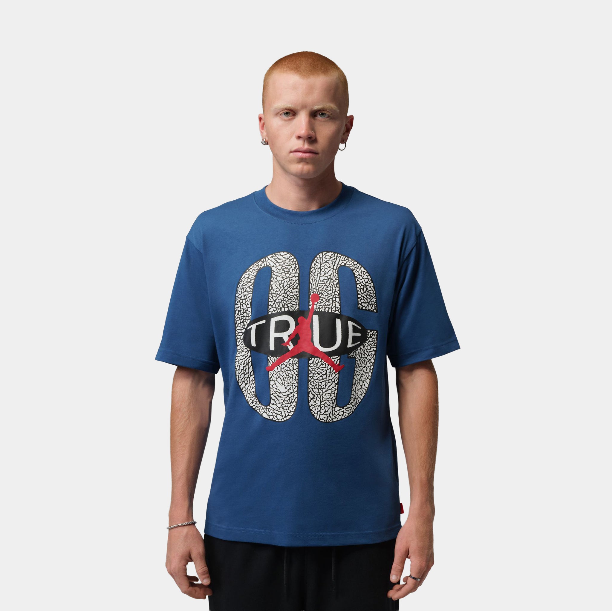 Jordan Brooklyn Mens Short Sleeve Shirt True Blue IV5202-485