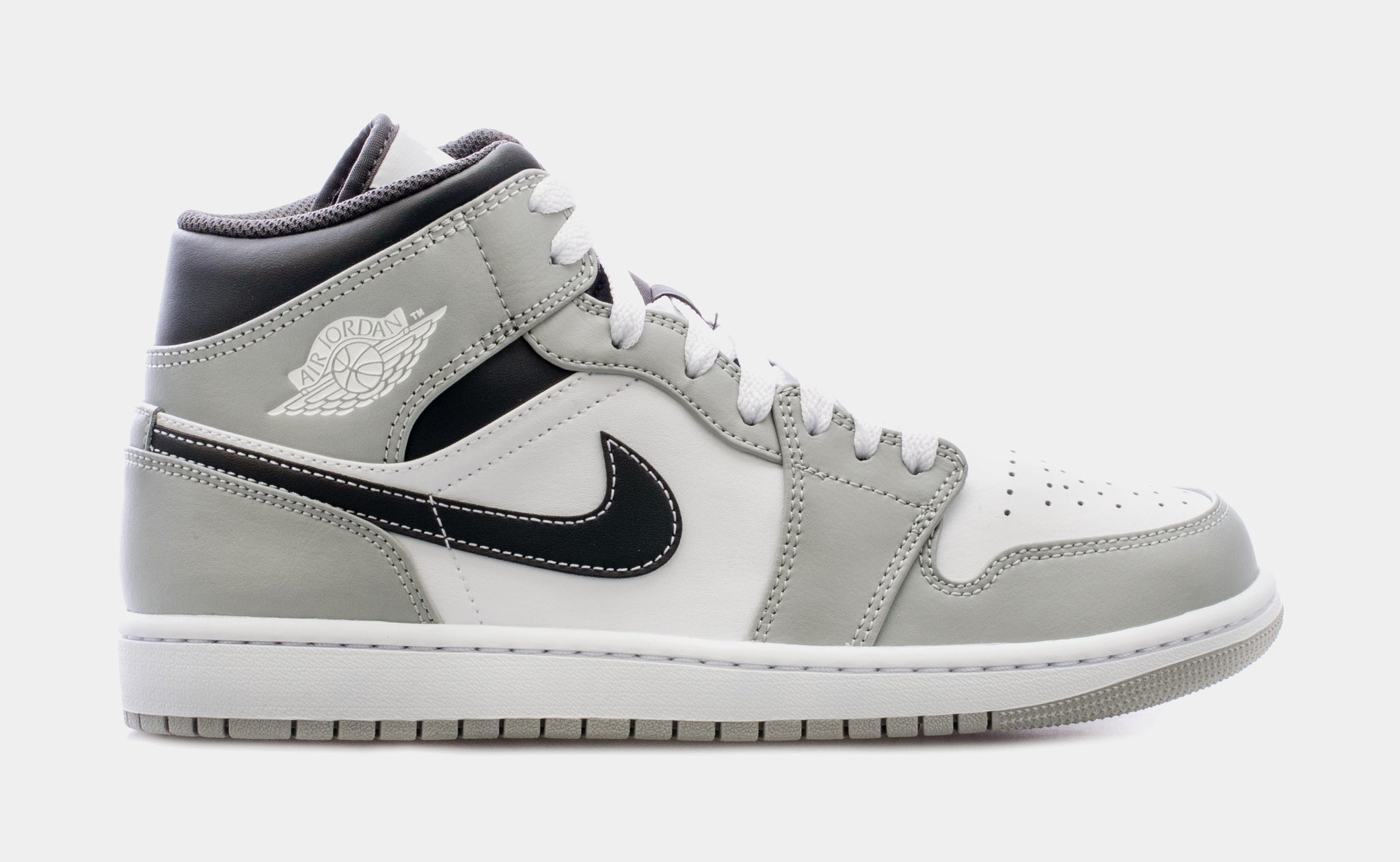 Jordan Air Jordan 1 Mid Mens Lifestyle Shoes Light Smoke Grey