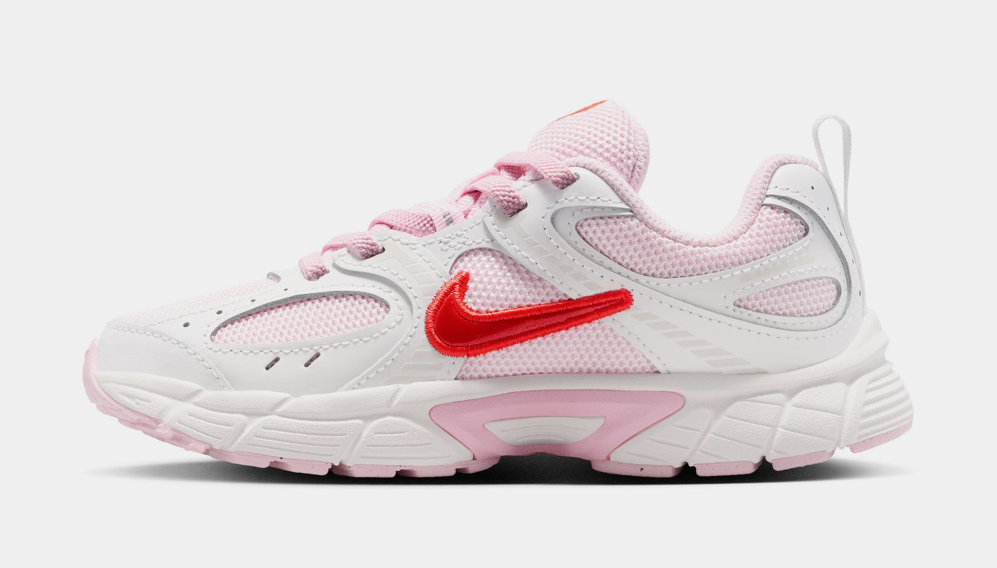 N.K  Nike V5 RNR Preschool Running Shoes Summit White Pink Foam Playful