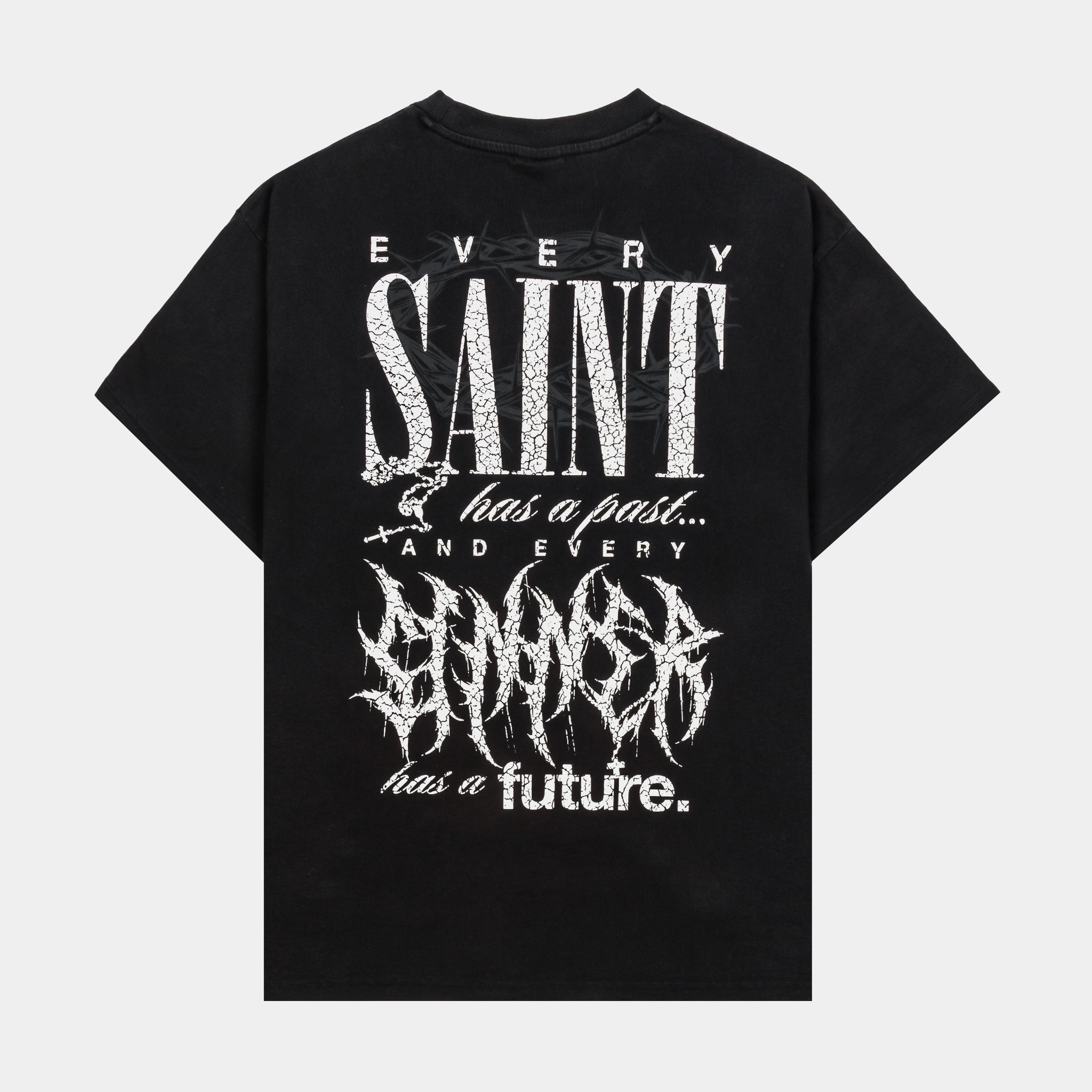 CTHDRL Saint Sinner Mens Short Sleeve Shirt Grey Black