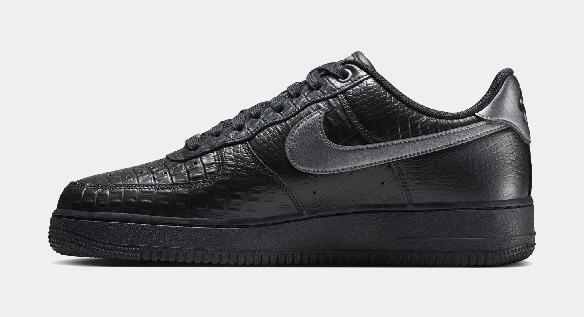 Nike Air Force 1 ブラックレザー　26.0 Nike Air Force 1 Low Triple Black Croc Mens Lifestyle Shoes Black
