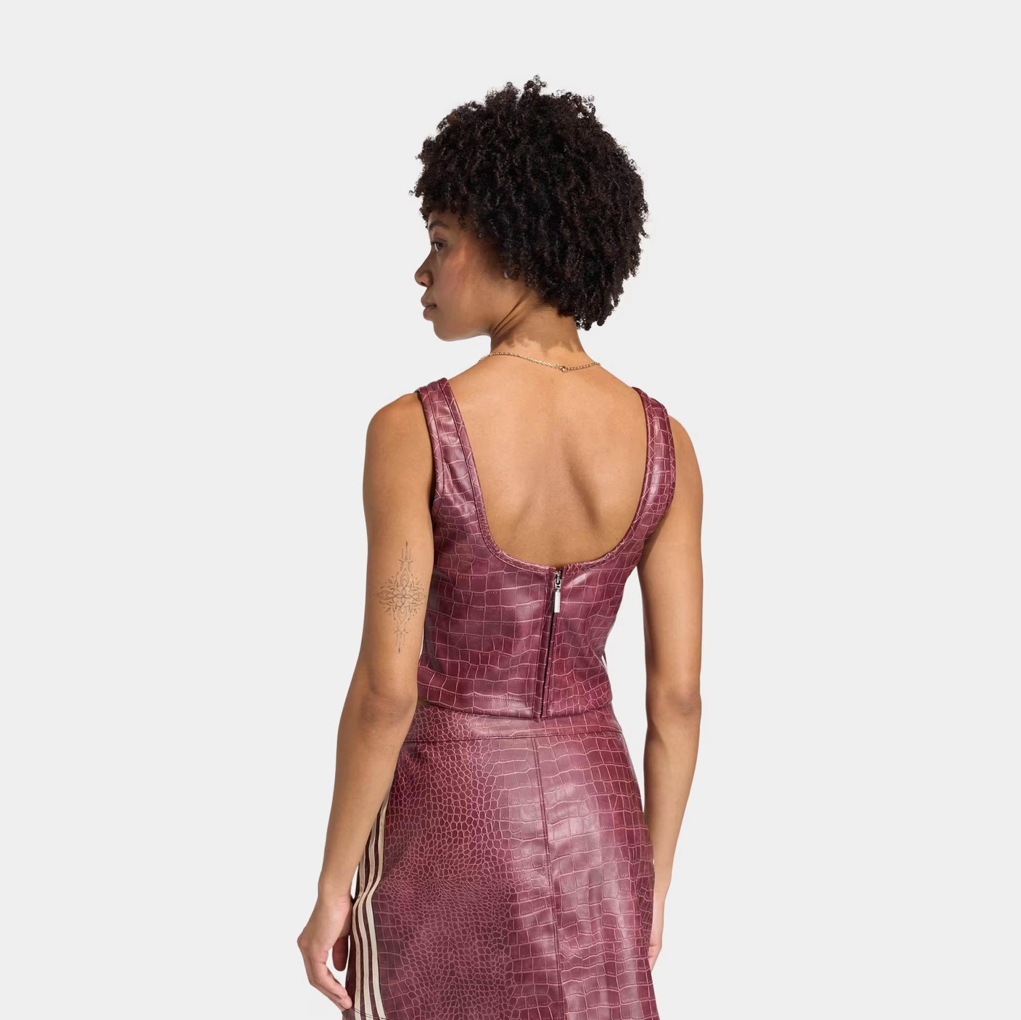 adidas Pleather Corset Maroon 2