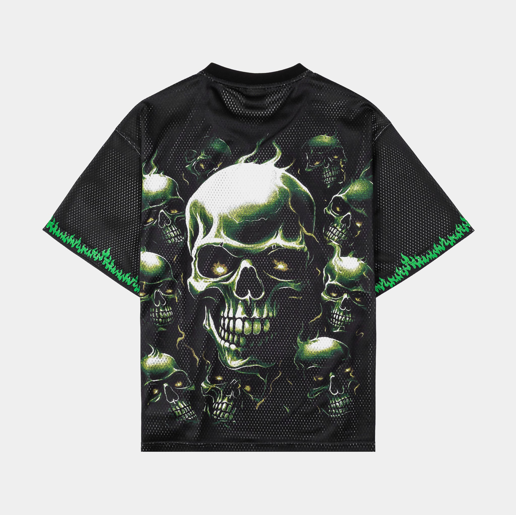 Route To Riches Green Skulls Mesh Mens Jersey Black Green RTRMJ101