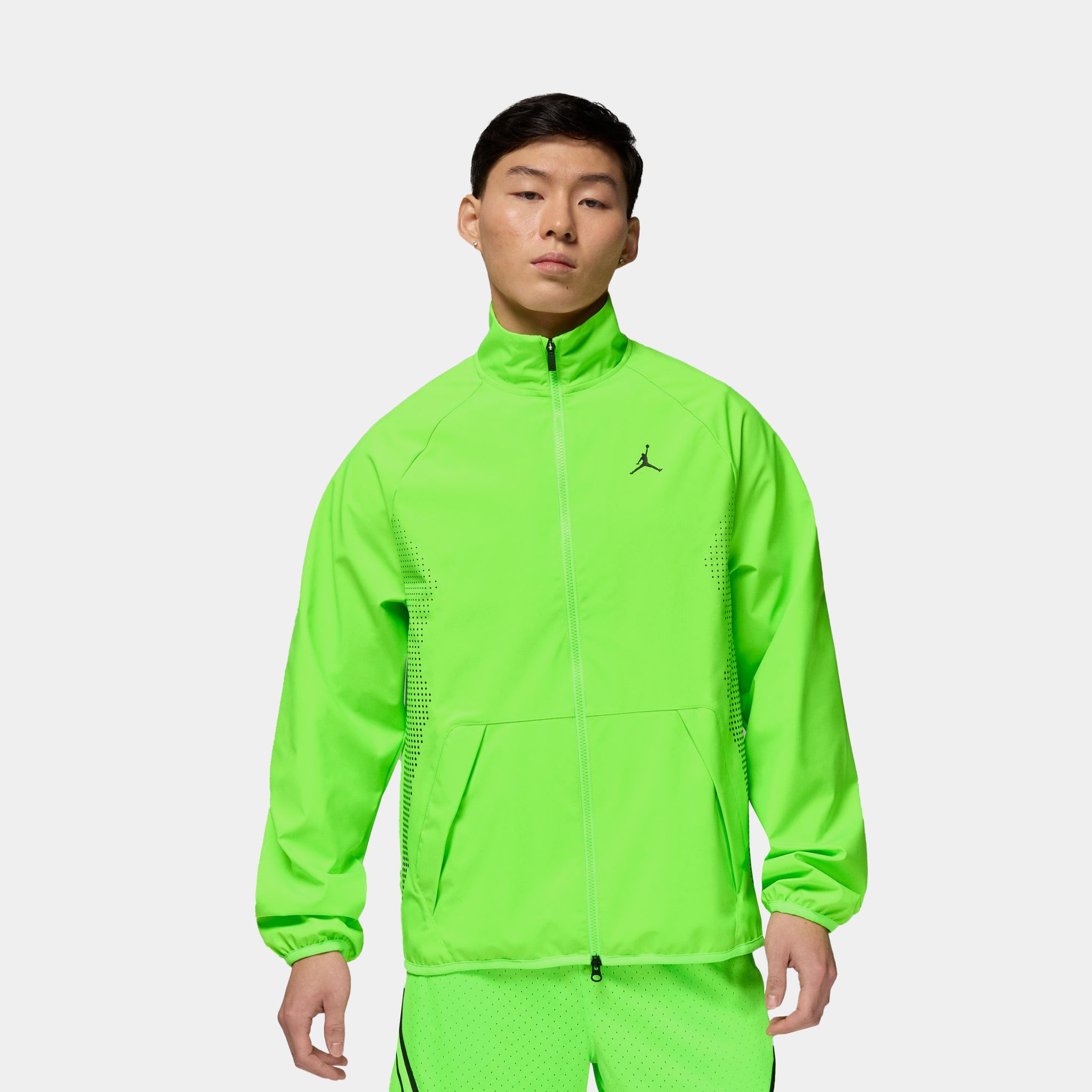 Jordan Sport Jam Warm Up Full Zip Mens Jacket Electric Green Black 