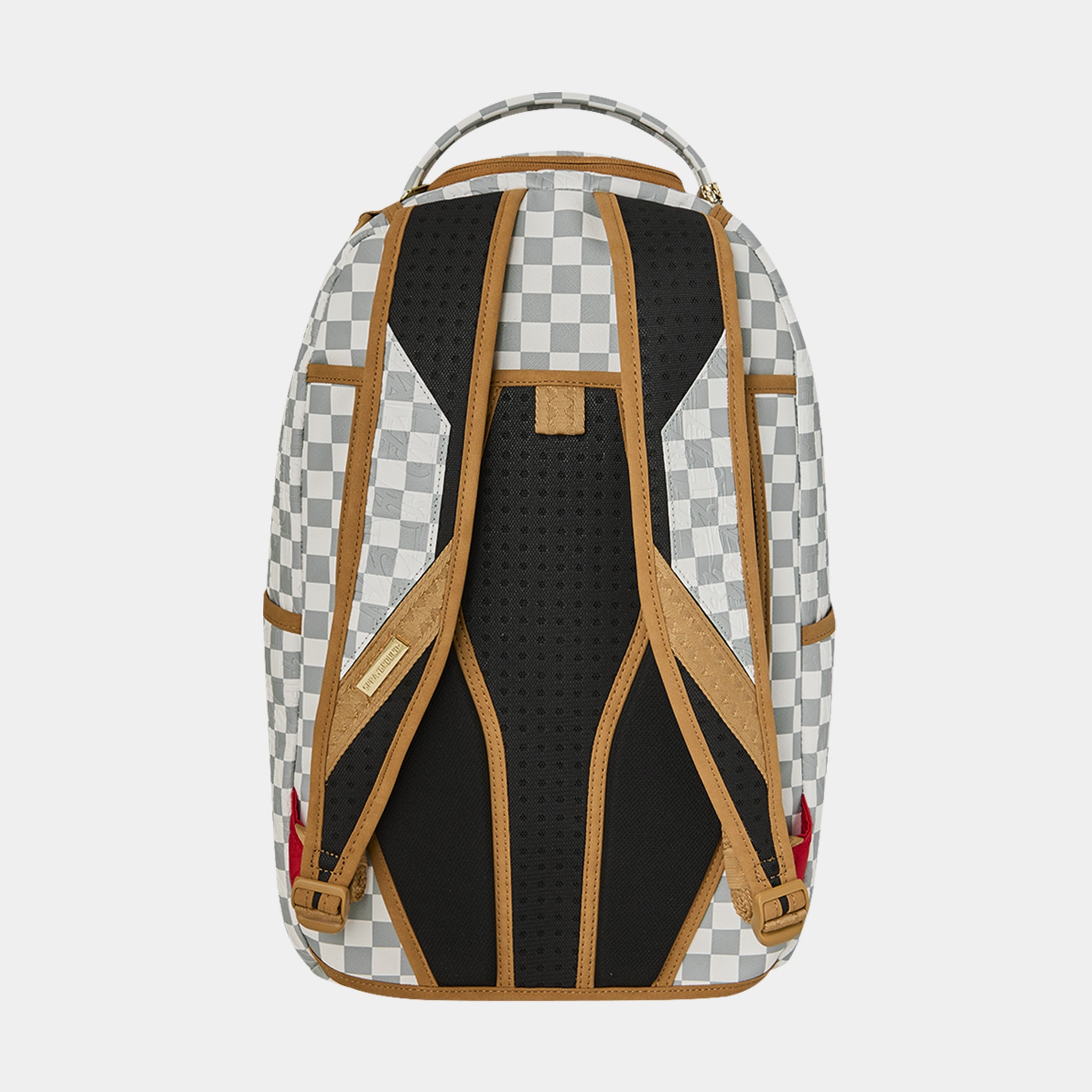 Sprayground バッグ　確実　正規品 Sprayground Embossed Cream Checkerboard Mens Backpack Grey White