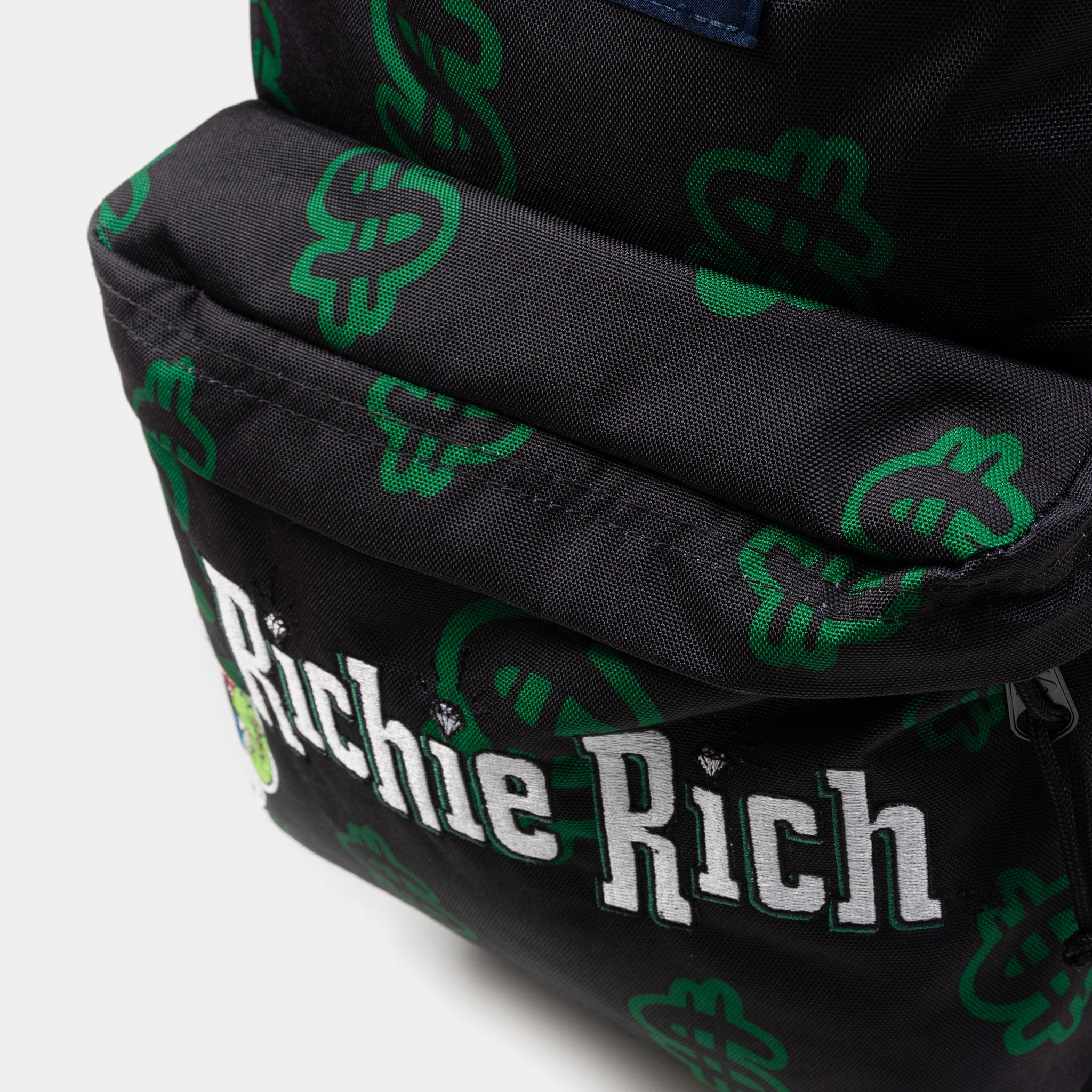 jansport backpack green peace sign JANSPORT Shoe Palace Exclusive Richie Rich Dollar Signs Mens Backpack Black Gr RRBP101