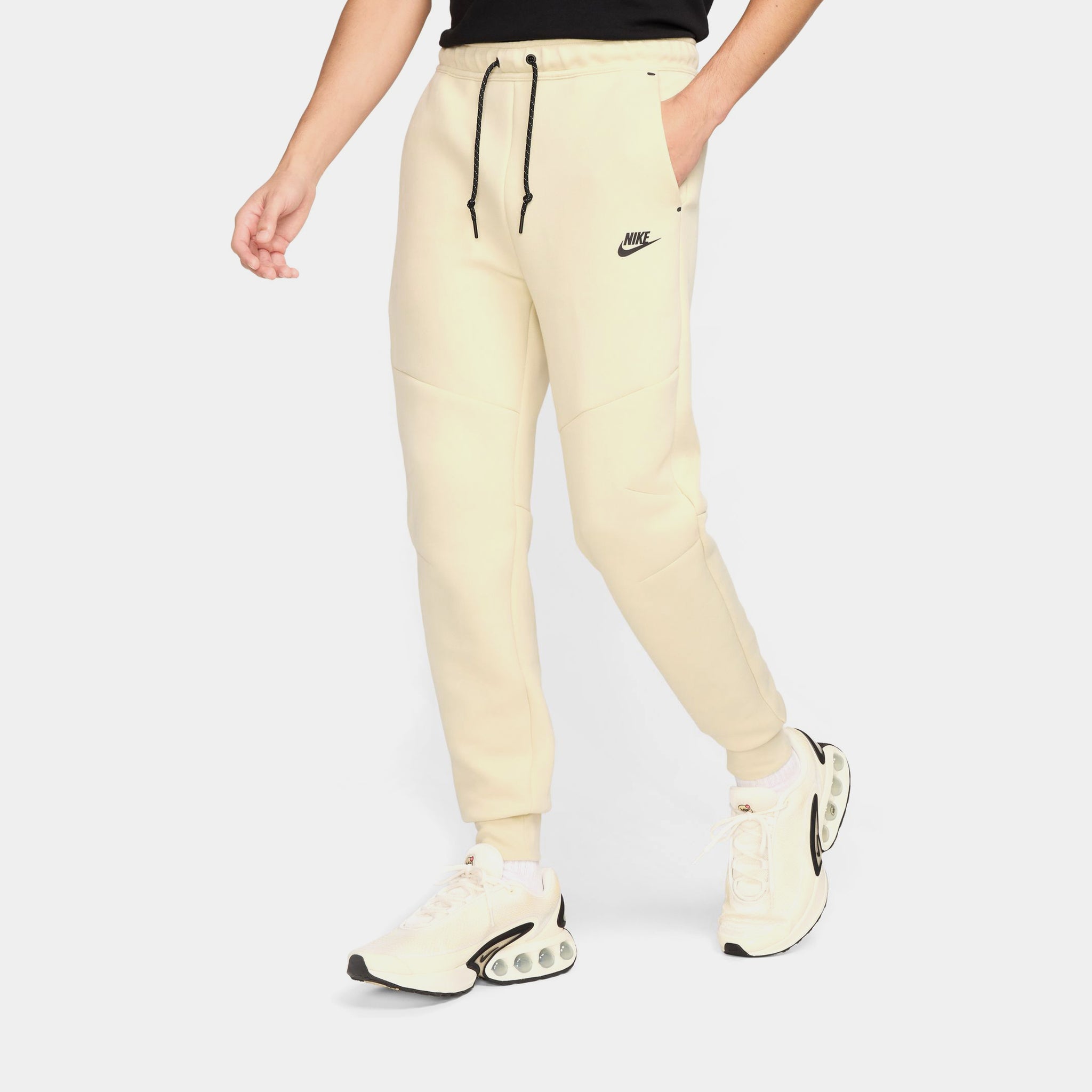 Nike Tech Fleece Jogger Mens Pants Light Khaki Black HV0959-234 