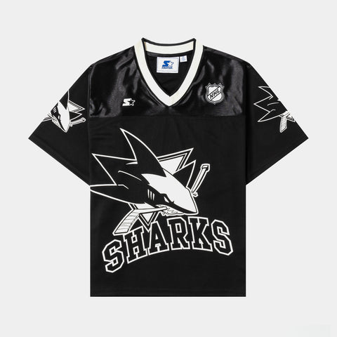 Starter NHL San Jose Sharks Mens Jersey Black Cream 6S51BJ96-SJS