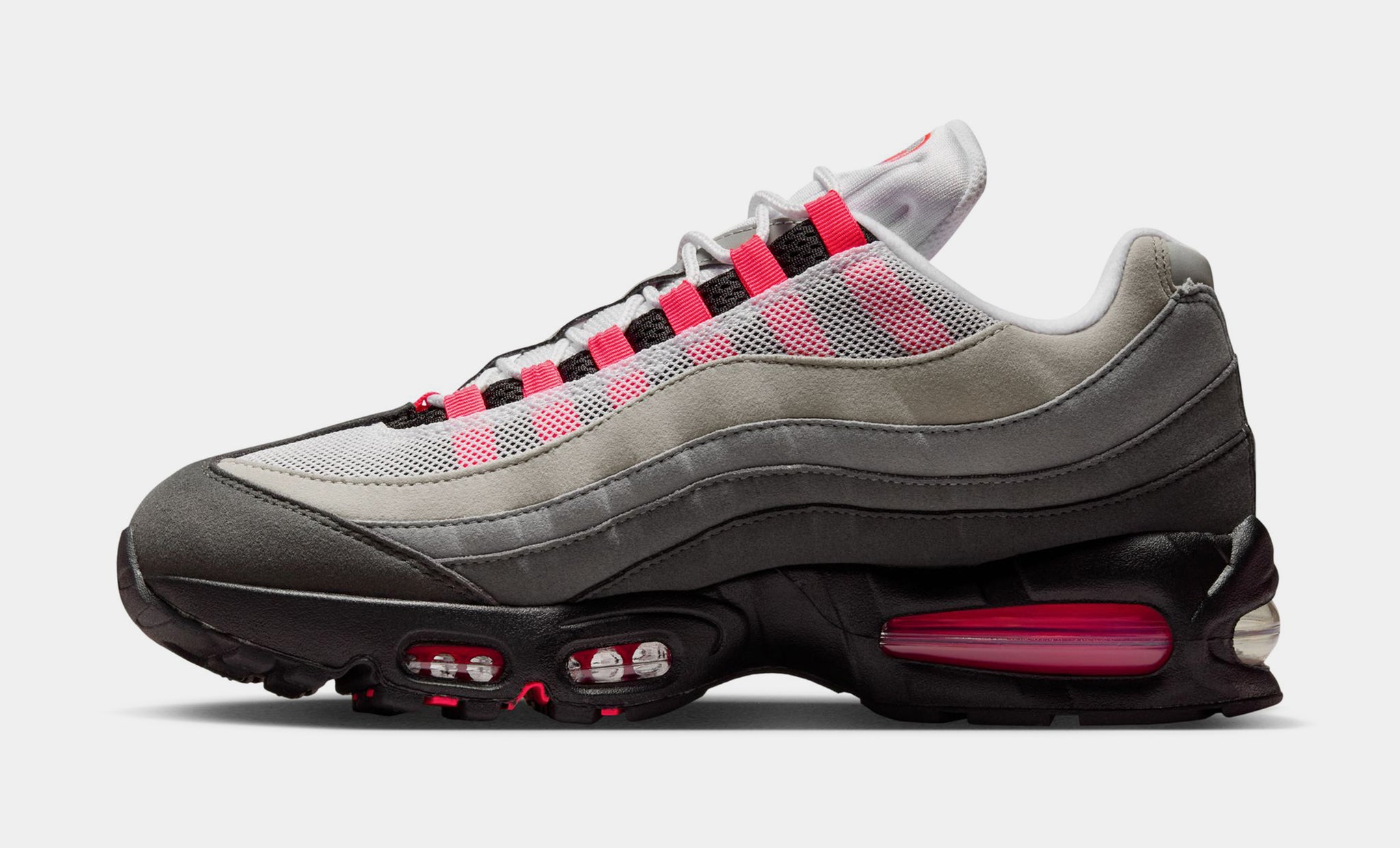 Nike Air Max 95 Big Bubble Mens Lifestyle Shoes Black Solar Red Nike Air Max 95 Big Bubble Mens Lifestyle Shoes Black Solar Red