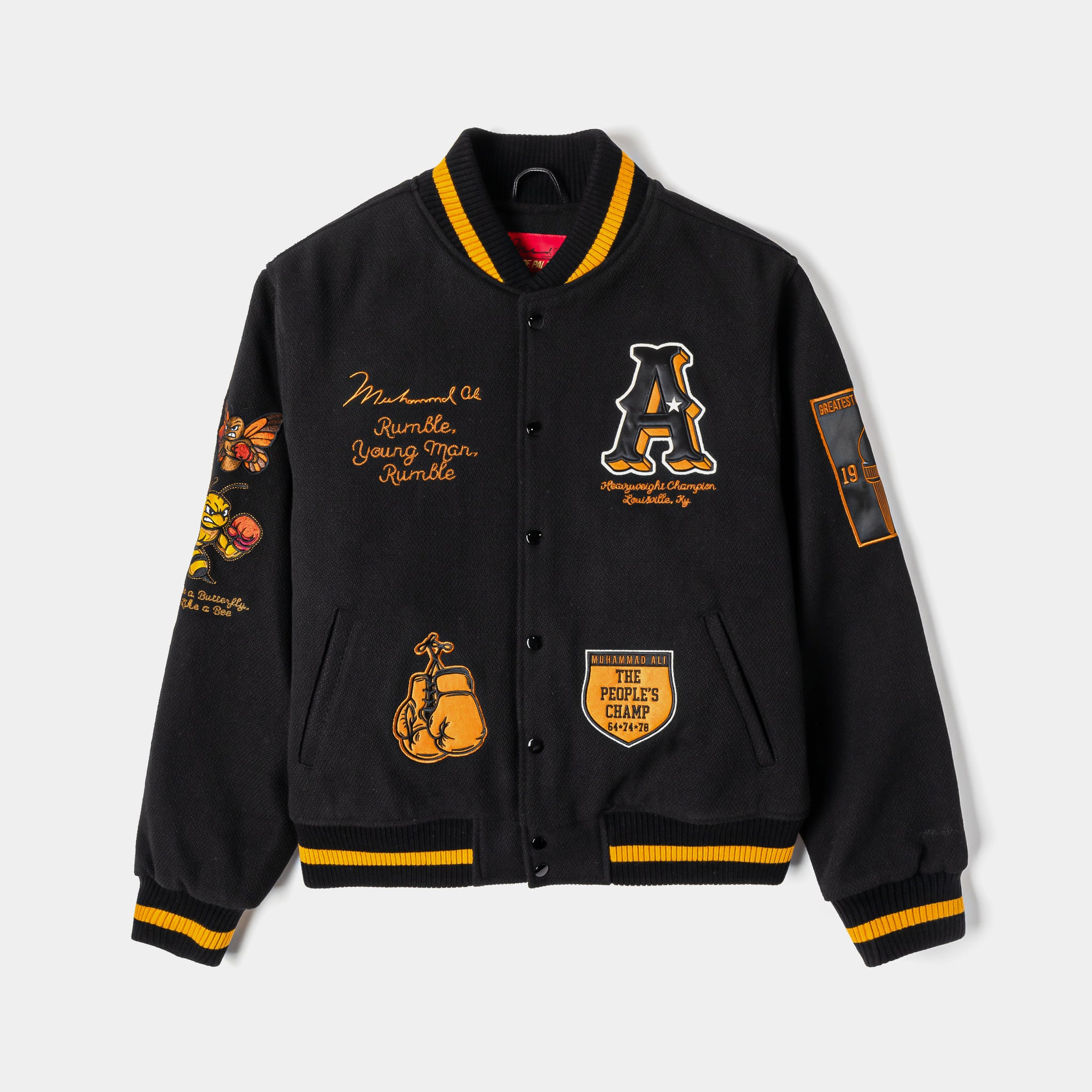 Shoe Palace SP x Muhammad Ali Worldwide Varsity Mens Jacket Black