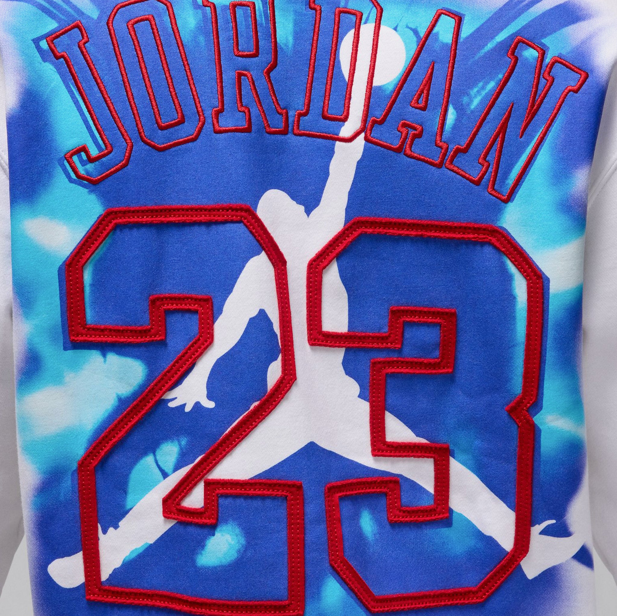 Jordan Brooklyn Fleece 84 Pullover Mens Hoodie White Blue HJ6364
