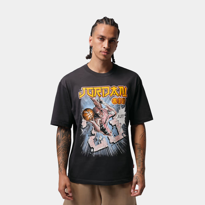 Jordan Brooklyn Mens Short Sleeve Shirt Black White IO0019-010