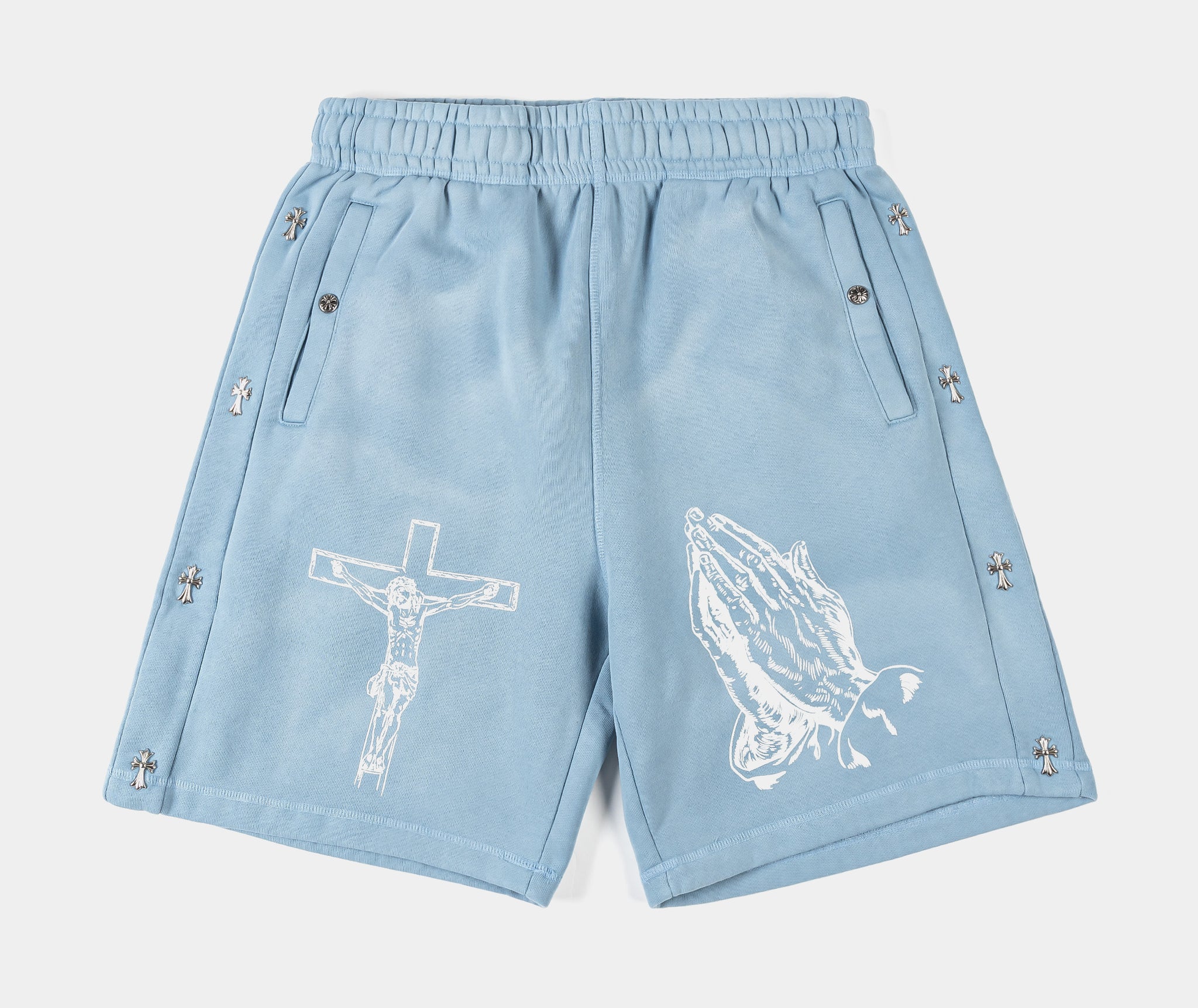 Original Sin Prayer Long Fleece Mens Shorts Blue Blue OSLFS103