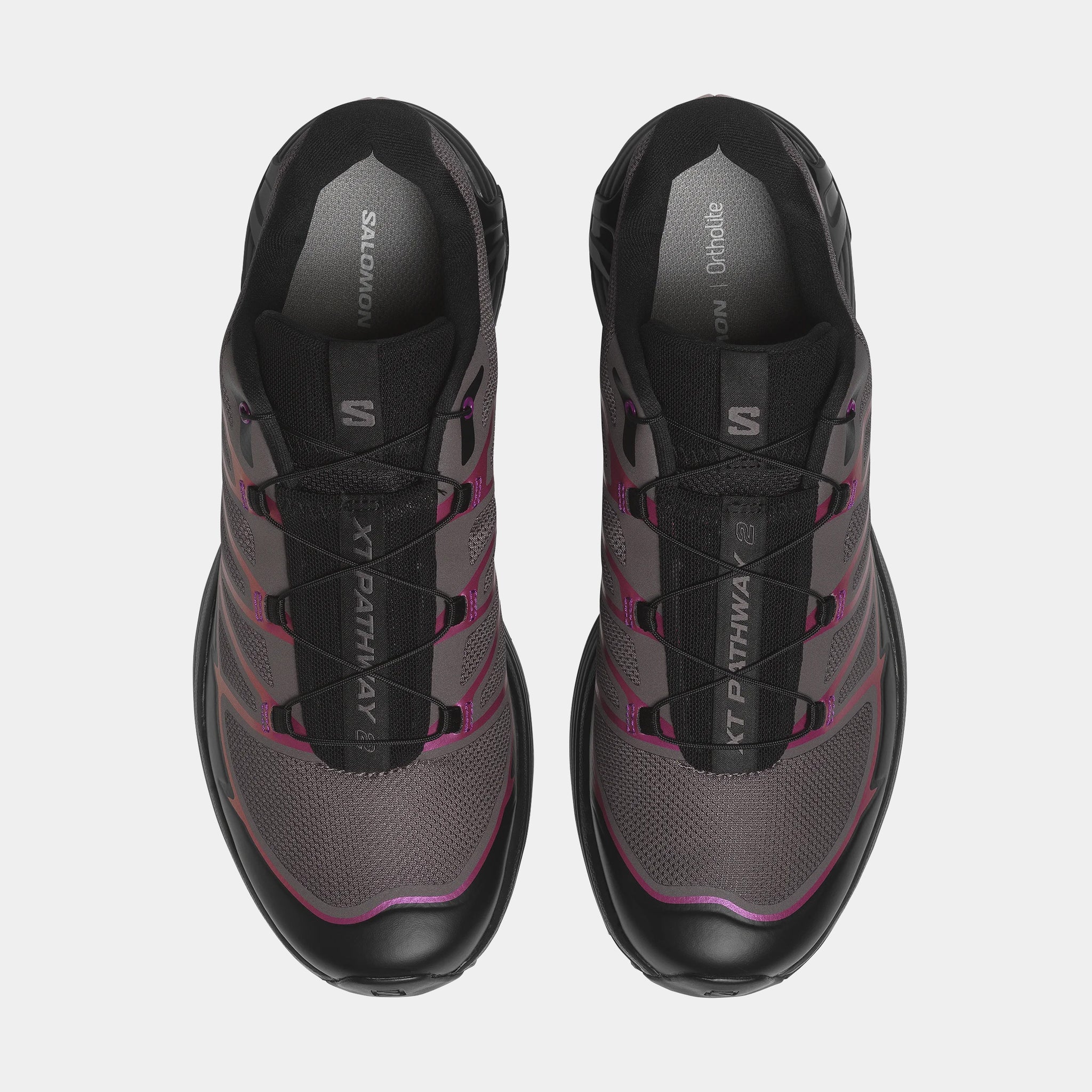 Salomon XT-Pathway 2 Mens Running Shoes Black Hollyhock Plum