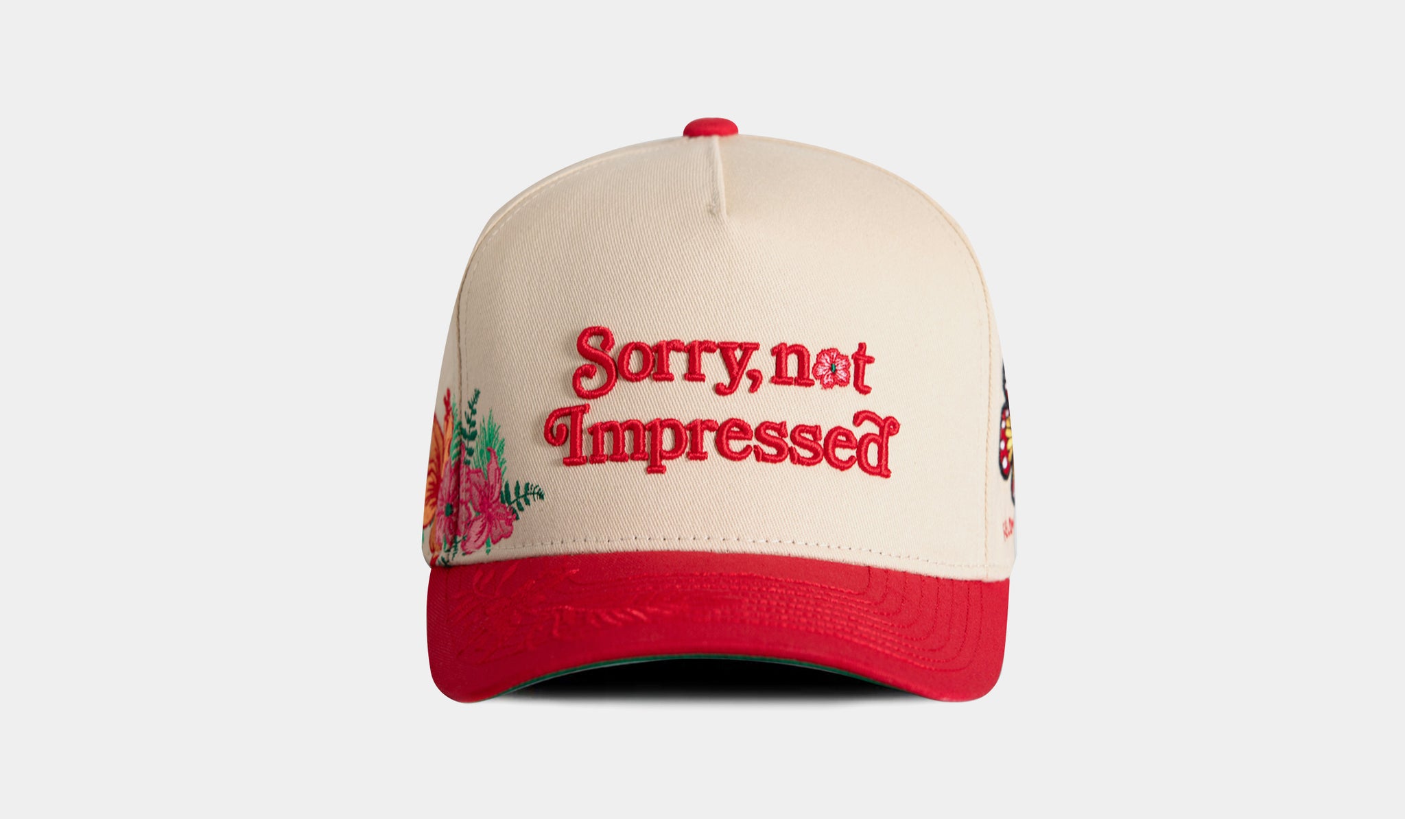 Field Grade Sorry Not Impressed Snapback Mens Hat Beige Red  display picture 1