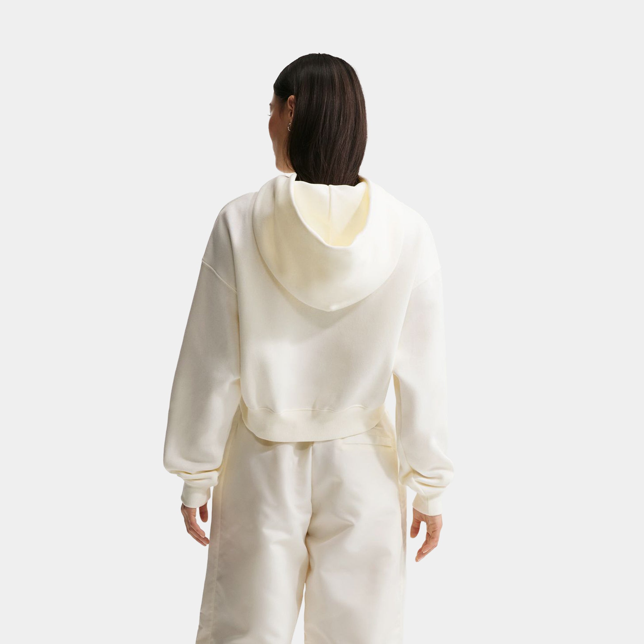 Nike NSW Phoenix Fleece Oversized Cropped Womens Hoodie Beige