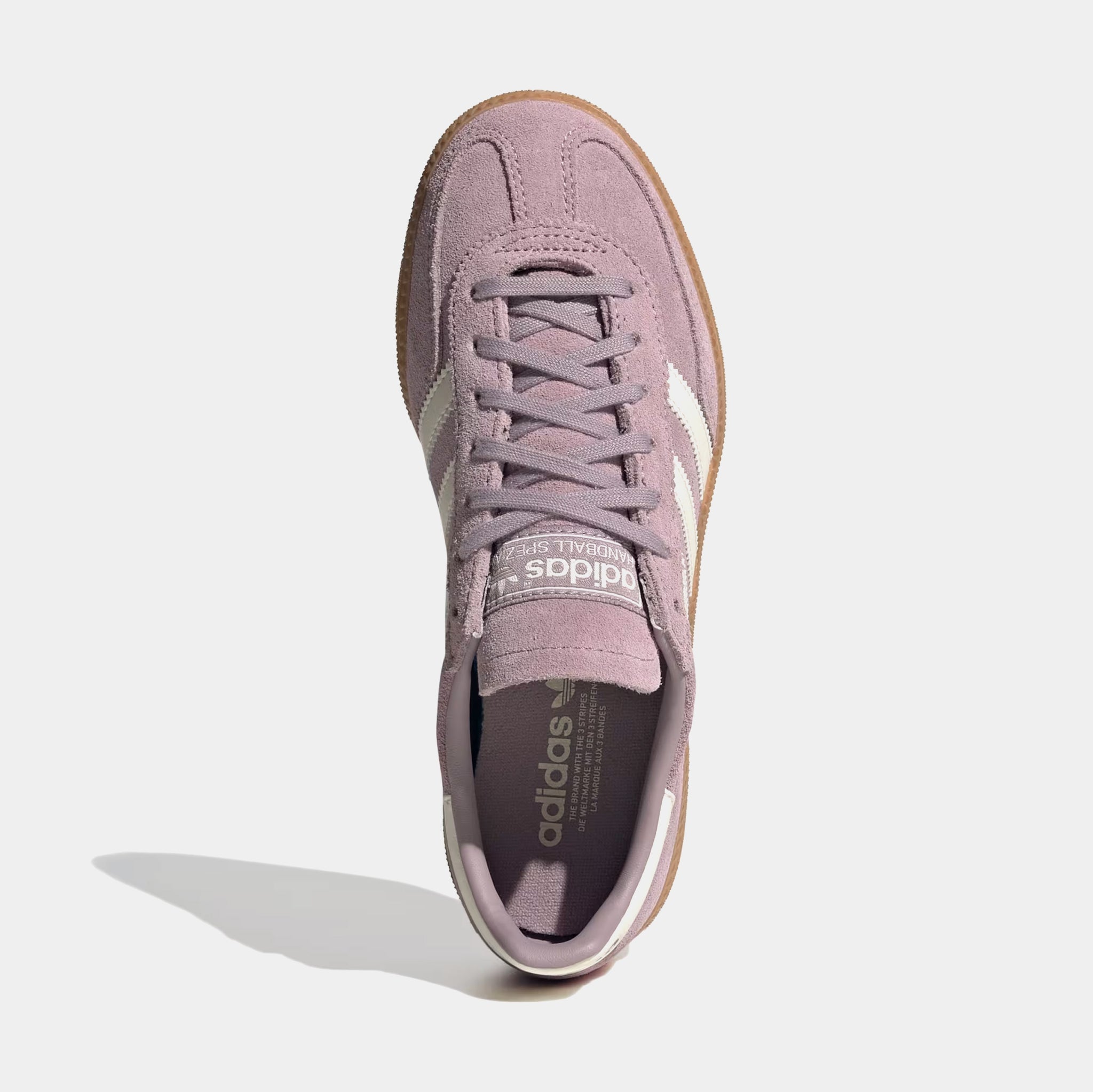 adidas Big Kids Originals Handball Spezial Casual Shoes in Preloved Fig/Cream White/Gum