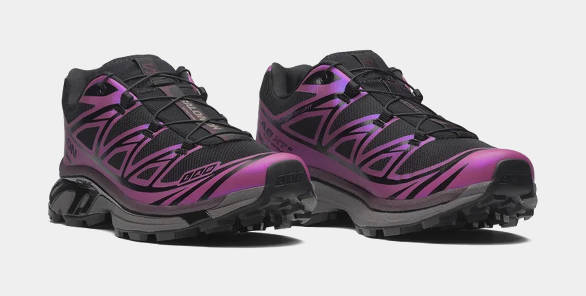 Salomon XT-6 Iridescent Mens Running Shoes Black Hollyhock Plum