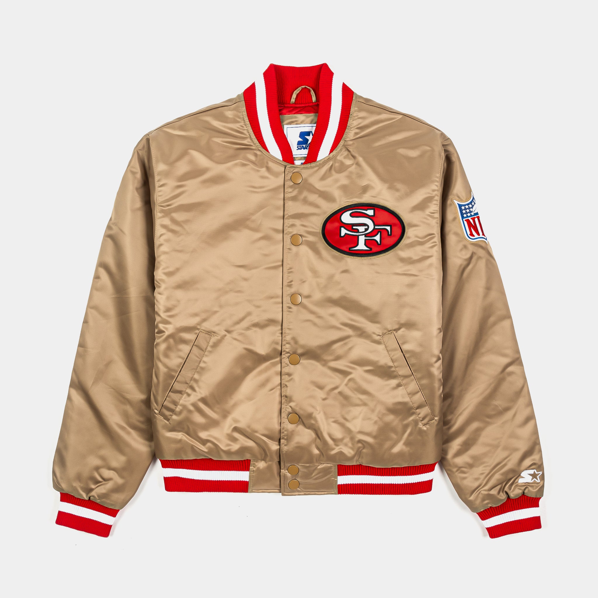 Starter Shoe Palace Exclusive 49ers Satin Varsity Mens Jacket Gold 