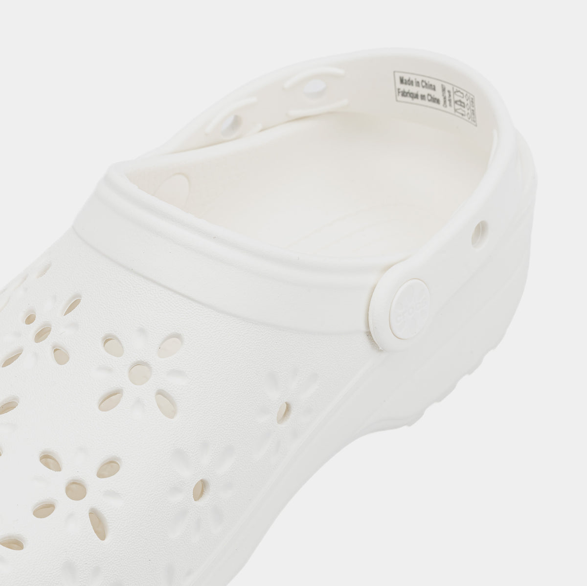 Crocs Classic Clog Floral Cut Out Womens Sandals White 210927-0WV ...