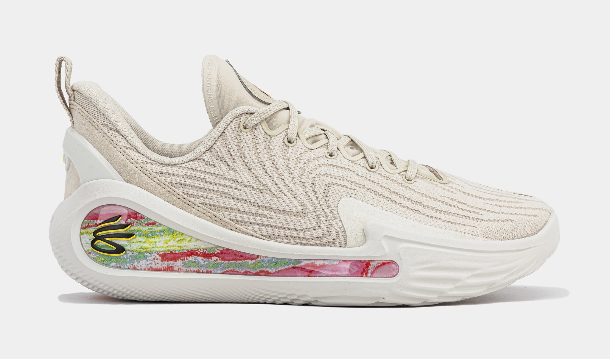 Under Armour Curry Flow 12 STRN Mens Basketball Shoes Beige White - Main Image