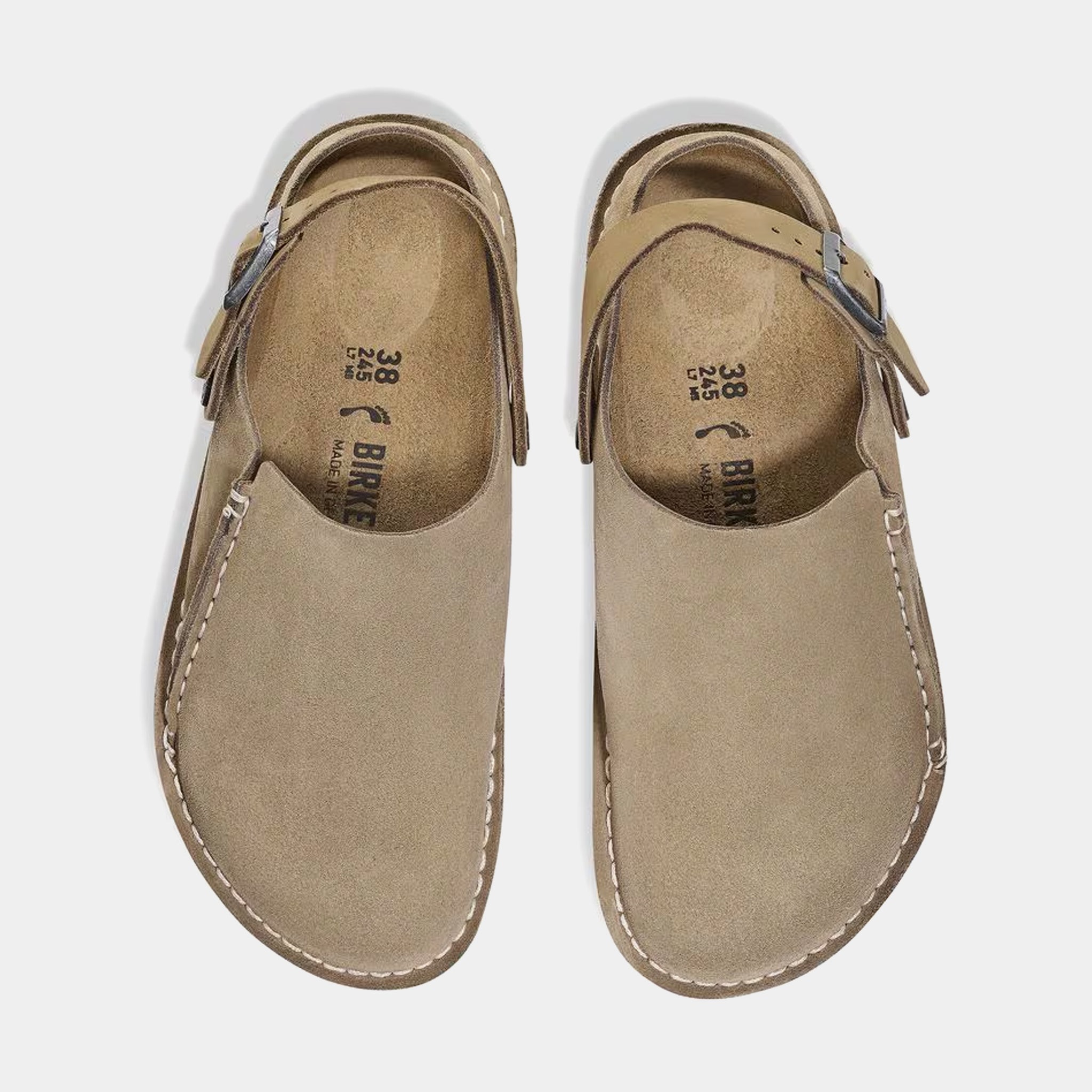 Birkenstock Lutry Premium Suede Womens Sandals Gray Taupe 1025297