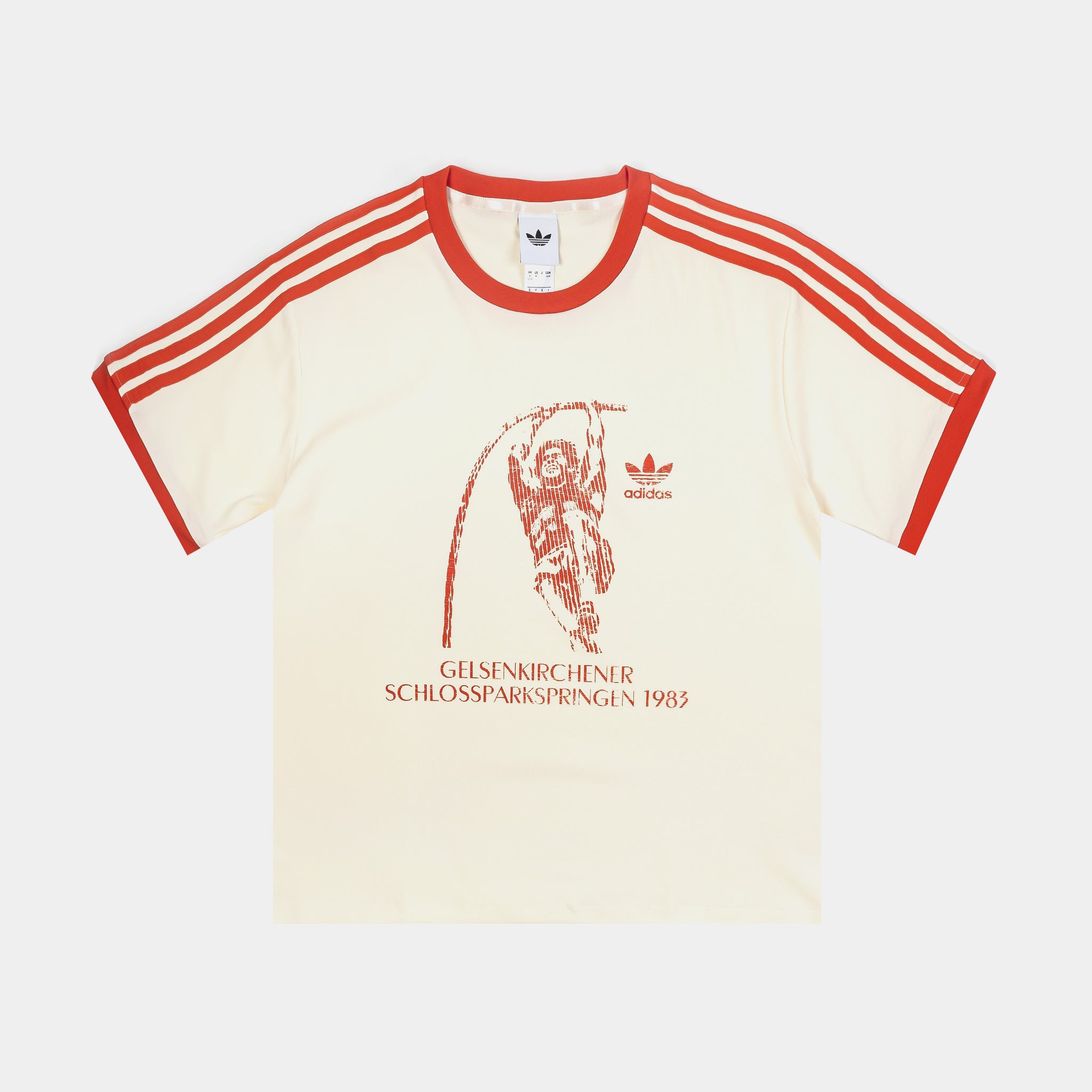 adidas Archive 1983 Womens Short Sleeve Shirt White Red JY2846 