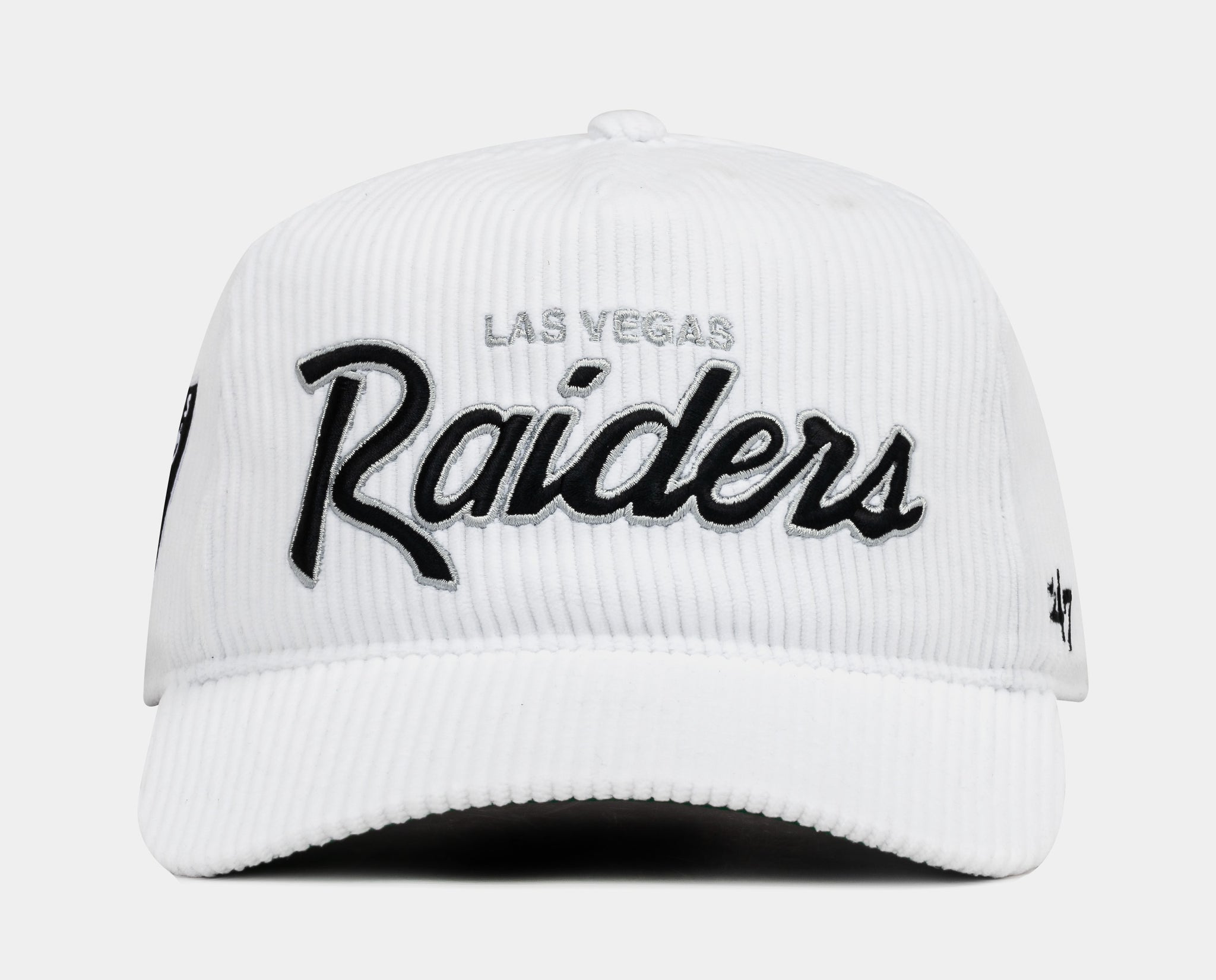 47 Las Vegas Raiders Patch Corduroy Snapback Mens Hat White Black