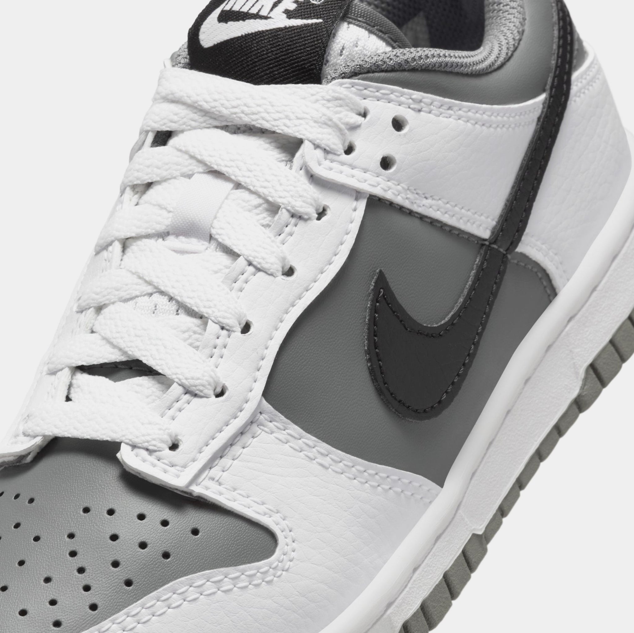 Nike Dunk Low Grade School Lifestyle Shoes White Black Smoke Grey