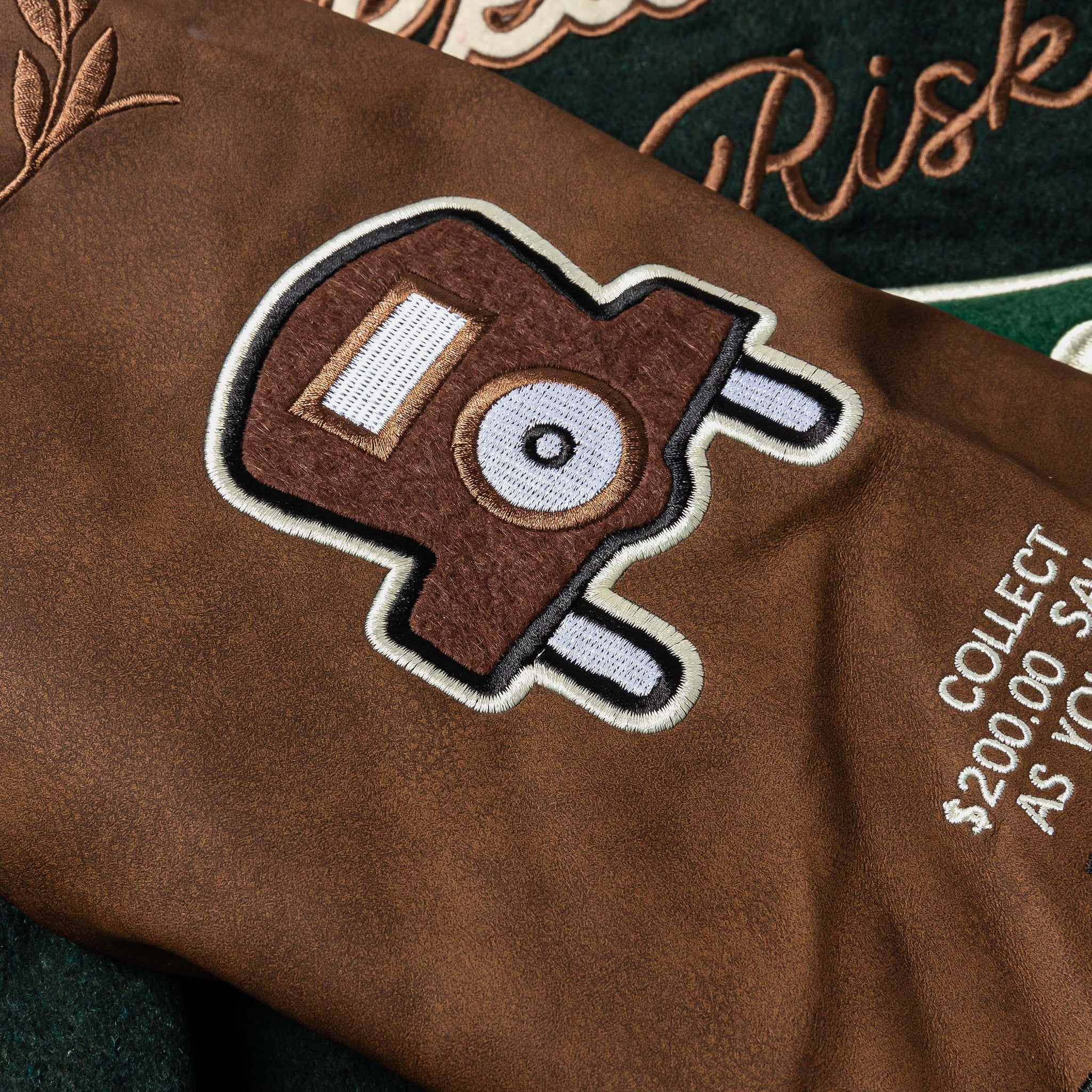 Shoe Palace SP x Monopoly No Risk Varsity Mens Jacket Green Brown ...