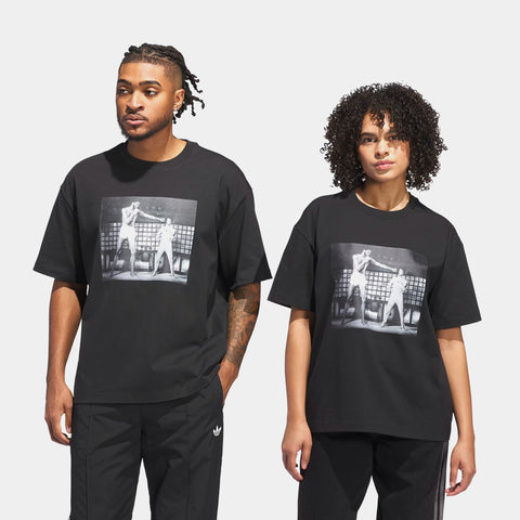 adidas Bruce Lee Icon Mens Short Sleeve Shirt Black White JZ7911
