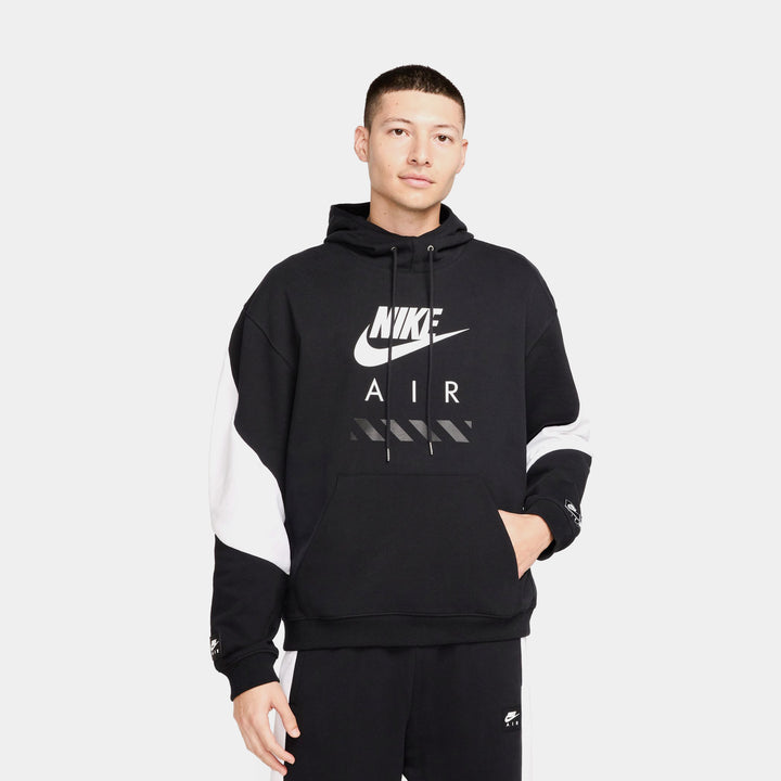 Nike Air Graphic Fleece Pullover Grade School Hoodie Black White