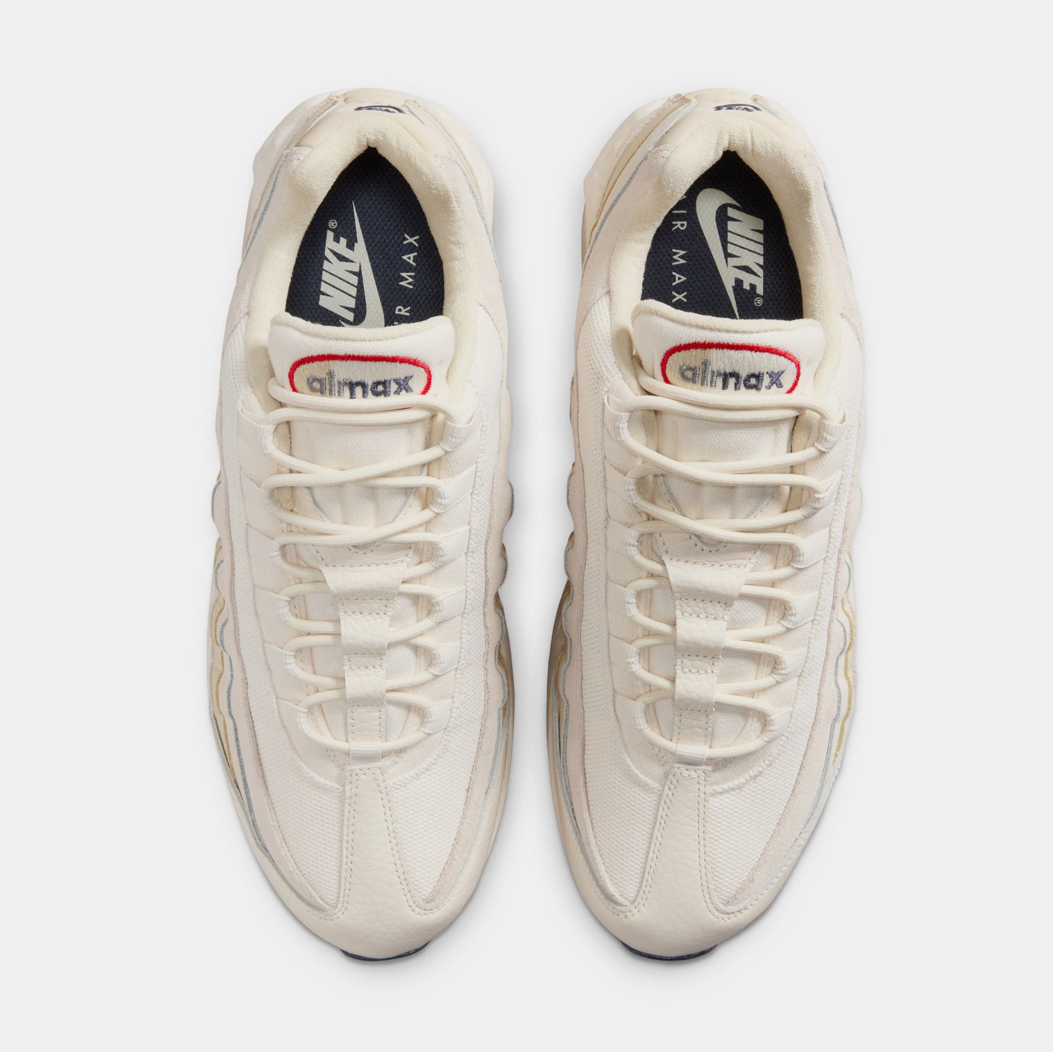 Nike Air Max 95 OG Mens Running Shoes Pale Ivory University Red 