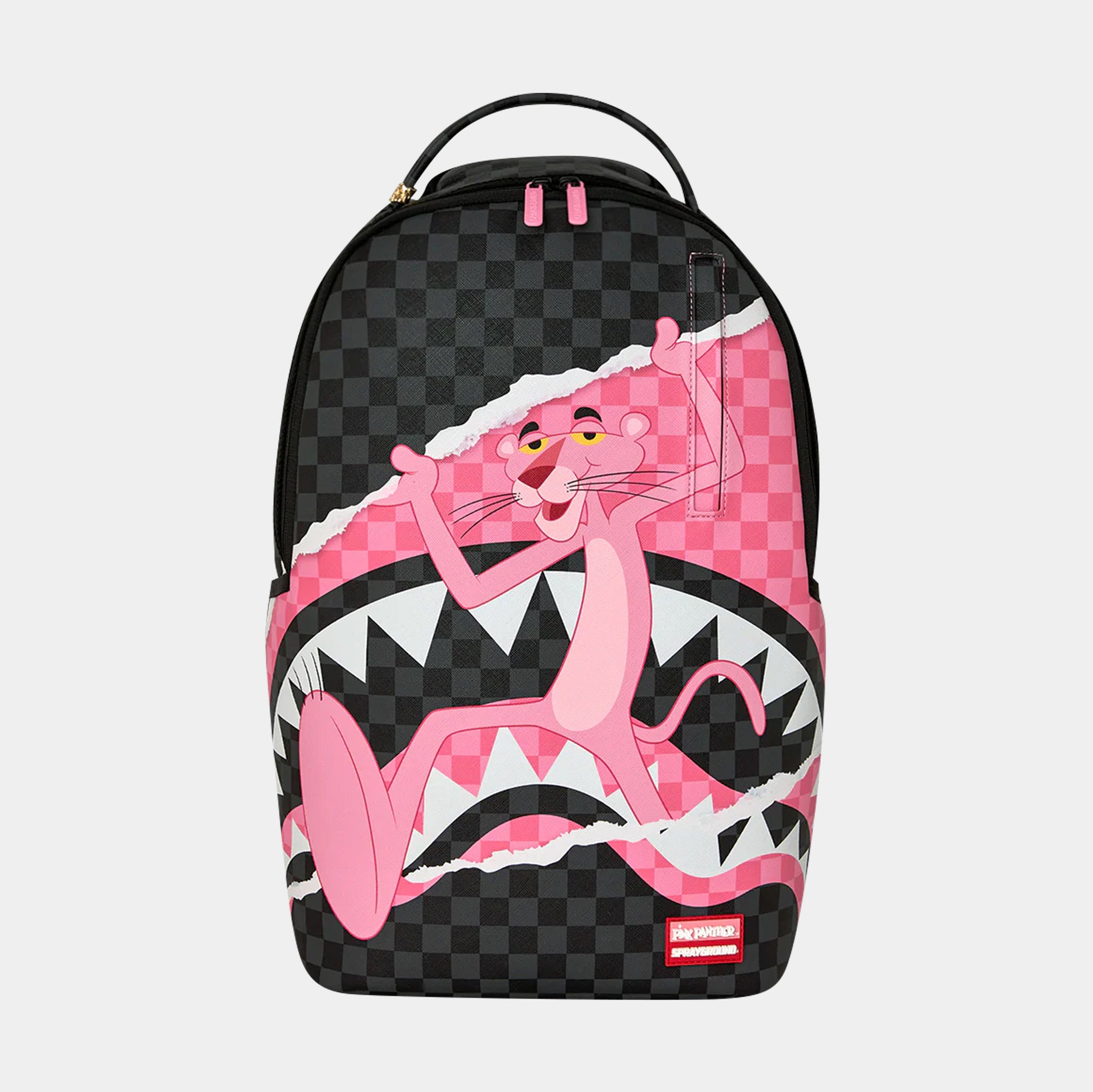 Sprayground Pink Panther On The Run Mens Backpack Pink Grey