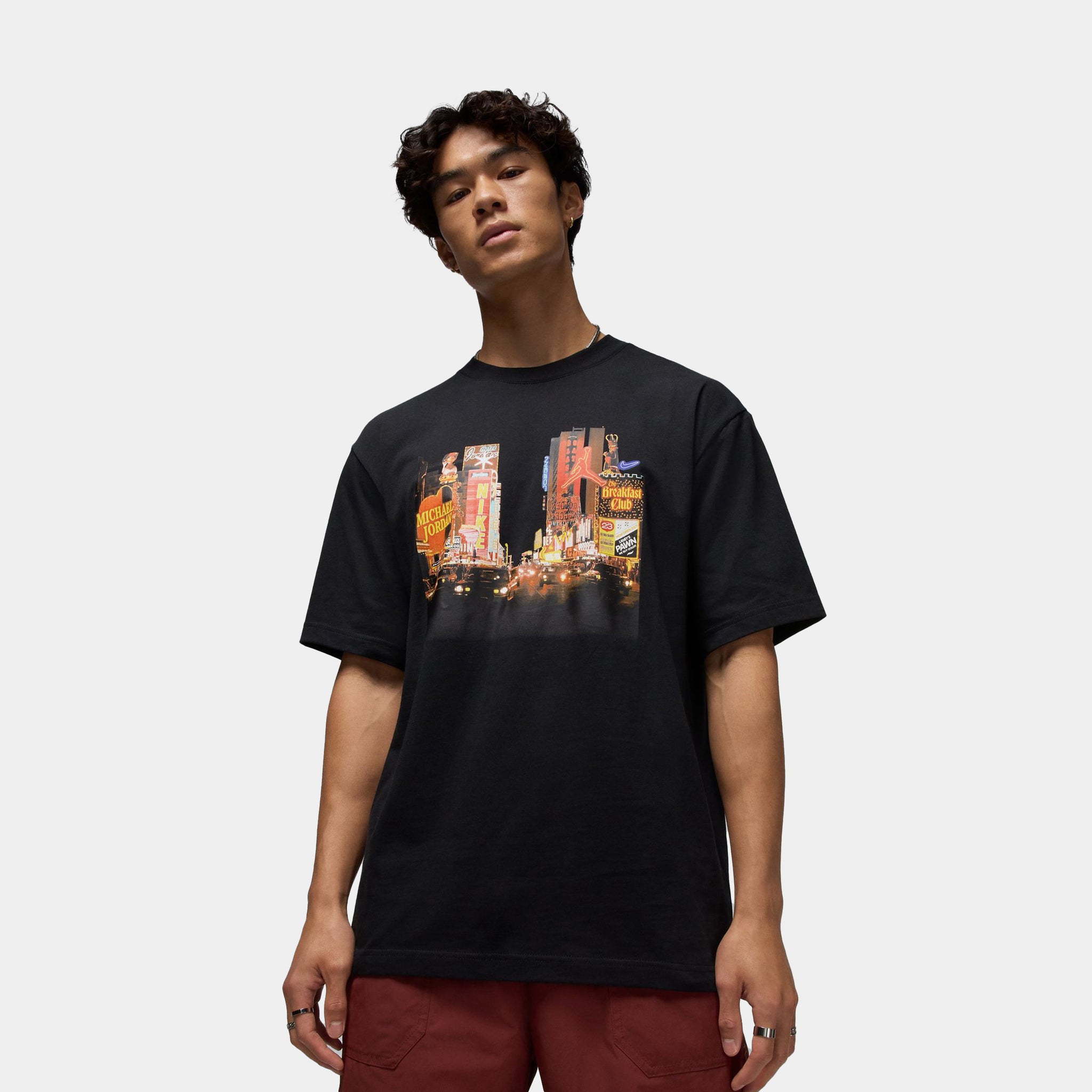 Jordan Night City Lights Mens Short Sleeve Shirt Black