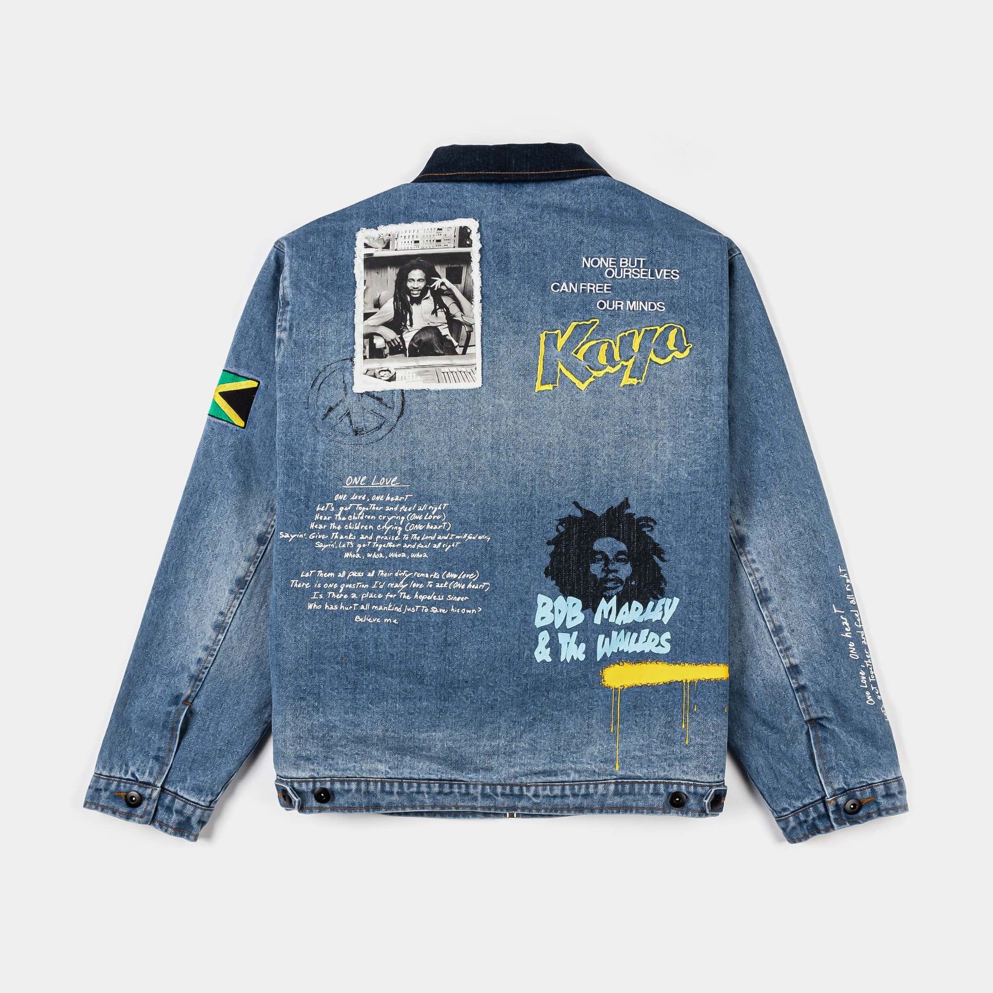 Shoe Palace SP x Bob Marley Work Washed Mens Jacket Blue Yellow